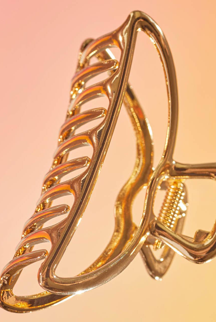 Open Shape Claw Clip - Gold-Hair Accessories-KITSCH-Anna Kaytes Boutique, Women's Fashion Boutique in Grinnell, Iowa