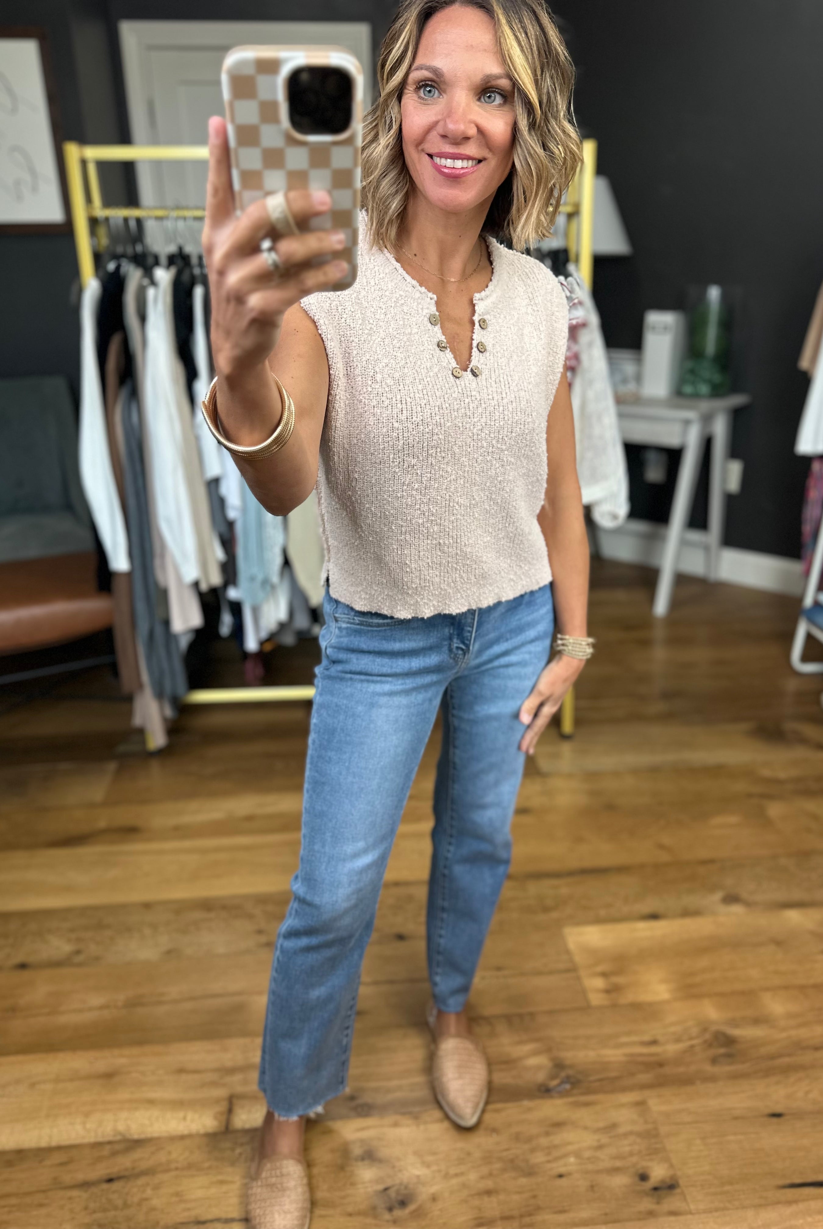 Chase You Down Knit Top - Champagne-La Miel-Anna Kaytes Boutique, Women's Fashion Boutique in Grinnell, Iowa