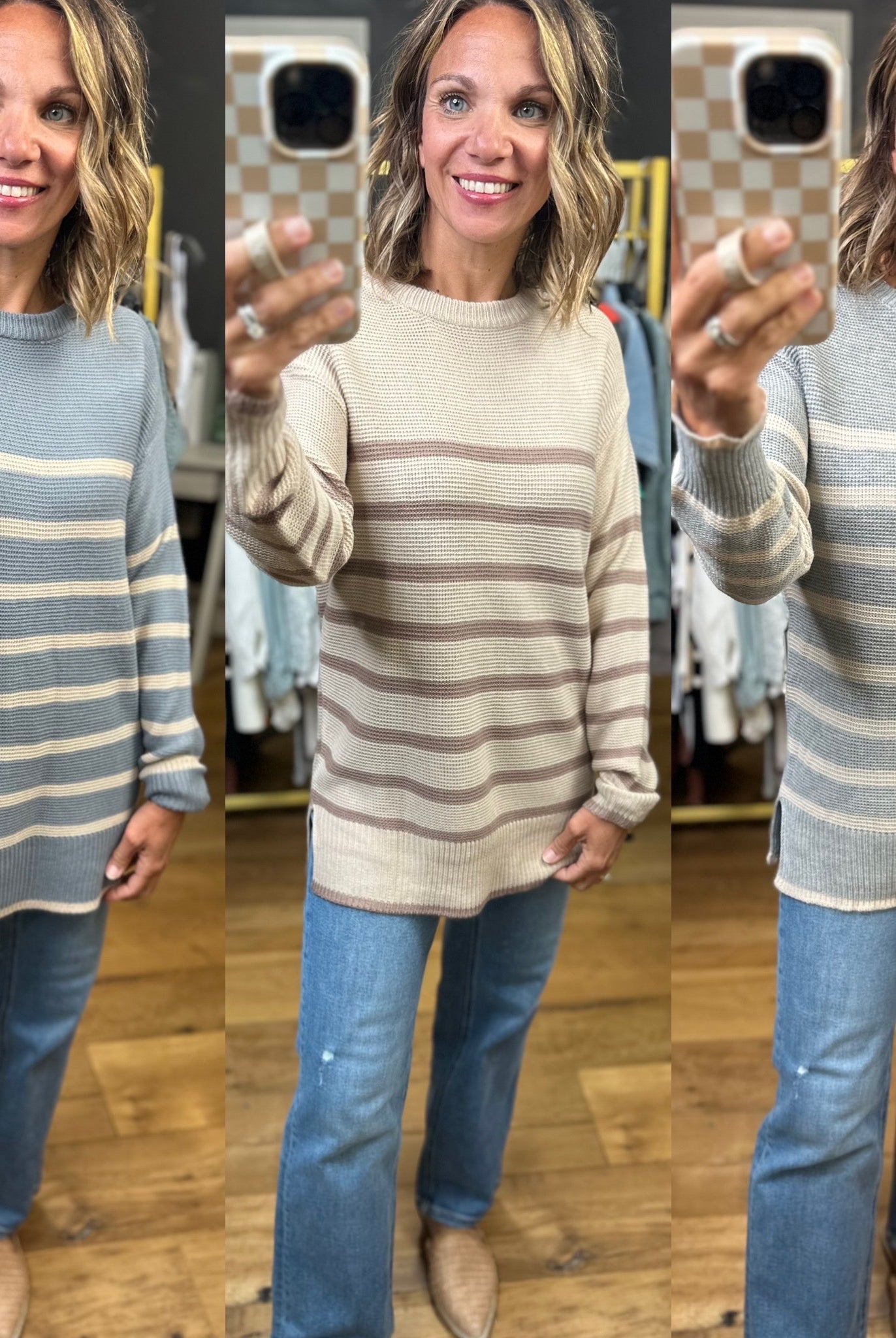 Trust In Me Striped Knit Sweater- Multiple Options-Be Cool-Anna Kaytes Boutique, Women's Fashion Boutique in Grinnell, Iowa