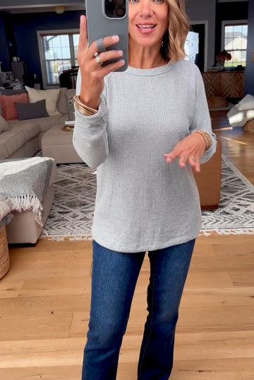 Cutting It Close Ribbed Long Sleeve Top-Staccato-Anna Kaytes Boutique, Women's Fashion Boutique in Grinnell, Iowa