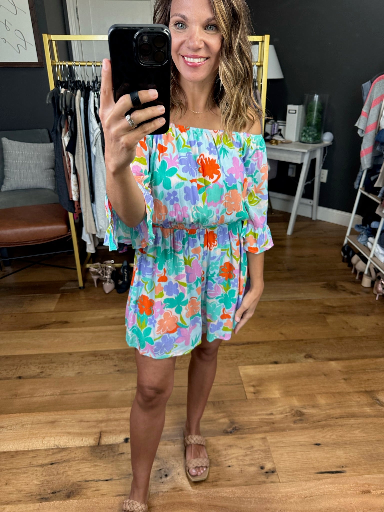 Forever Wonderful Floral Off-Shoulder Romper - Multi
