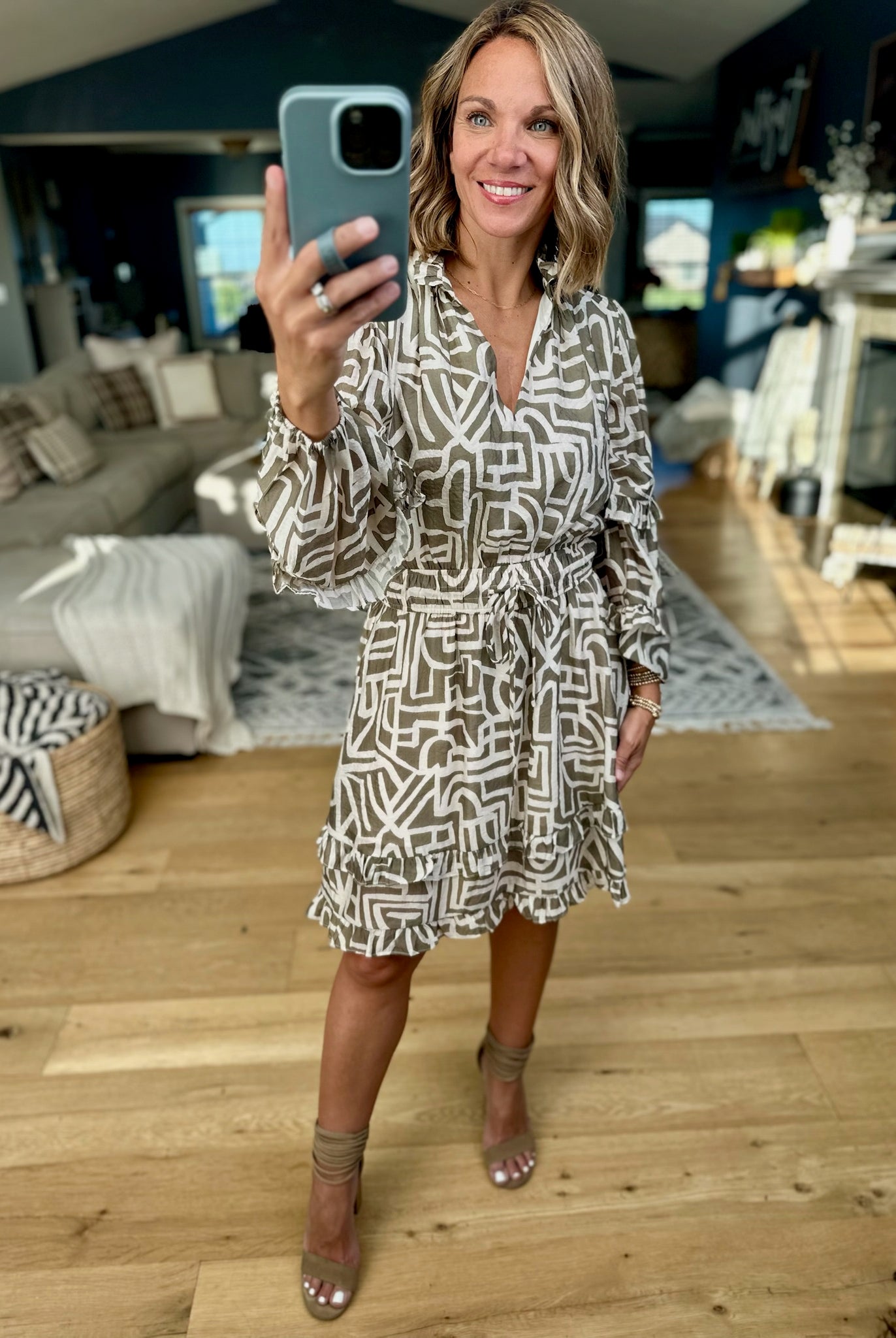 Curious Minds Patterned Dress-THNL-Anna Kaytes Boutique, Women's Fashion Boutique in Grinnell, Iowa