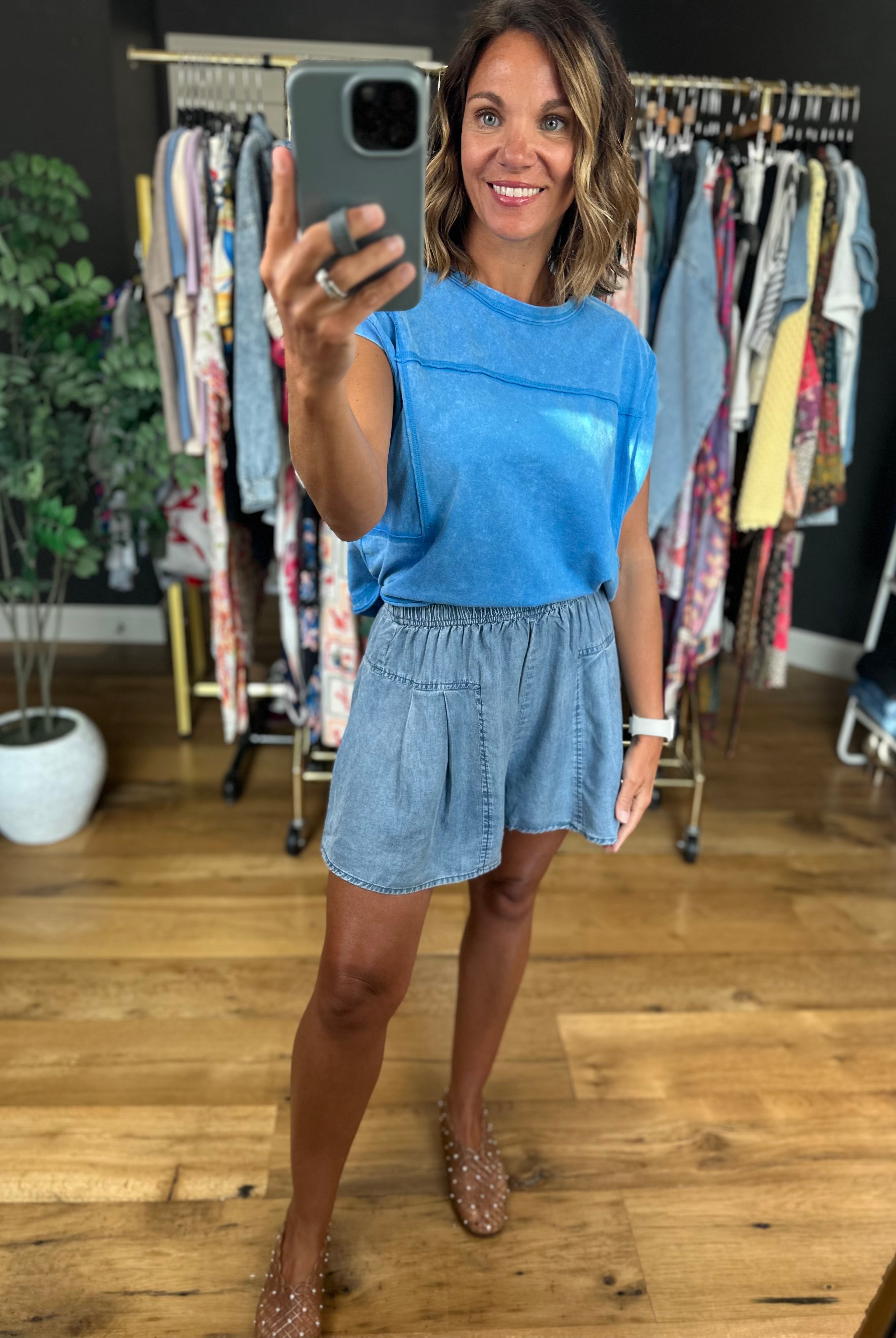 The Madison 2.0 High-Waisted Shorts-Shorts-Doe & Rae-Anna Kaytes Boutique, Women's Fashion Boutique in Grinnell, Iowa