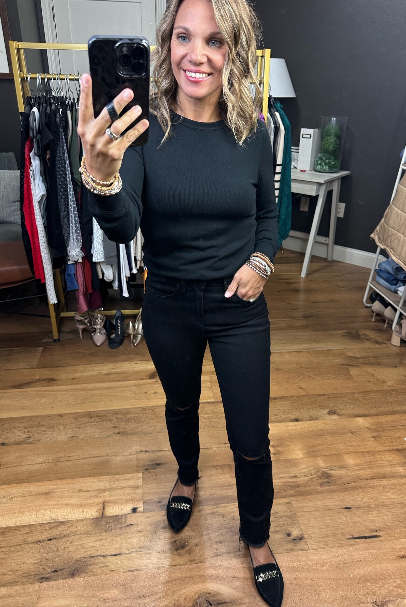 The Haley High-Rise Slim Straight Stretch Denim-Jeans-Vervet T5315-Anna Kaytes Boutique, Women's Fashion Boutique in Grinnell, Iowa