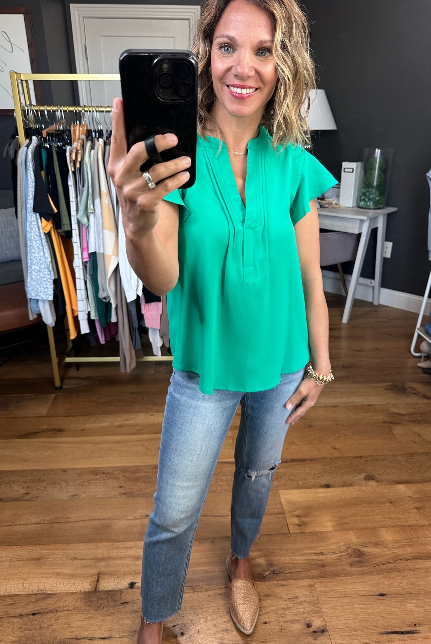 Good Side Flutter Sleeve Top - Multiple Options-Short Sleeves-Anna Kaytes Boutique-Anna Kaytes Boutique, Women's Fashion Boutique in Grinnell, Iowa