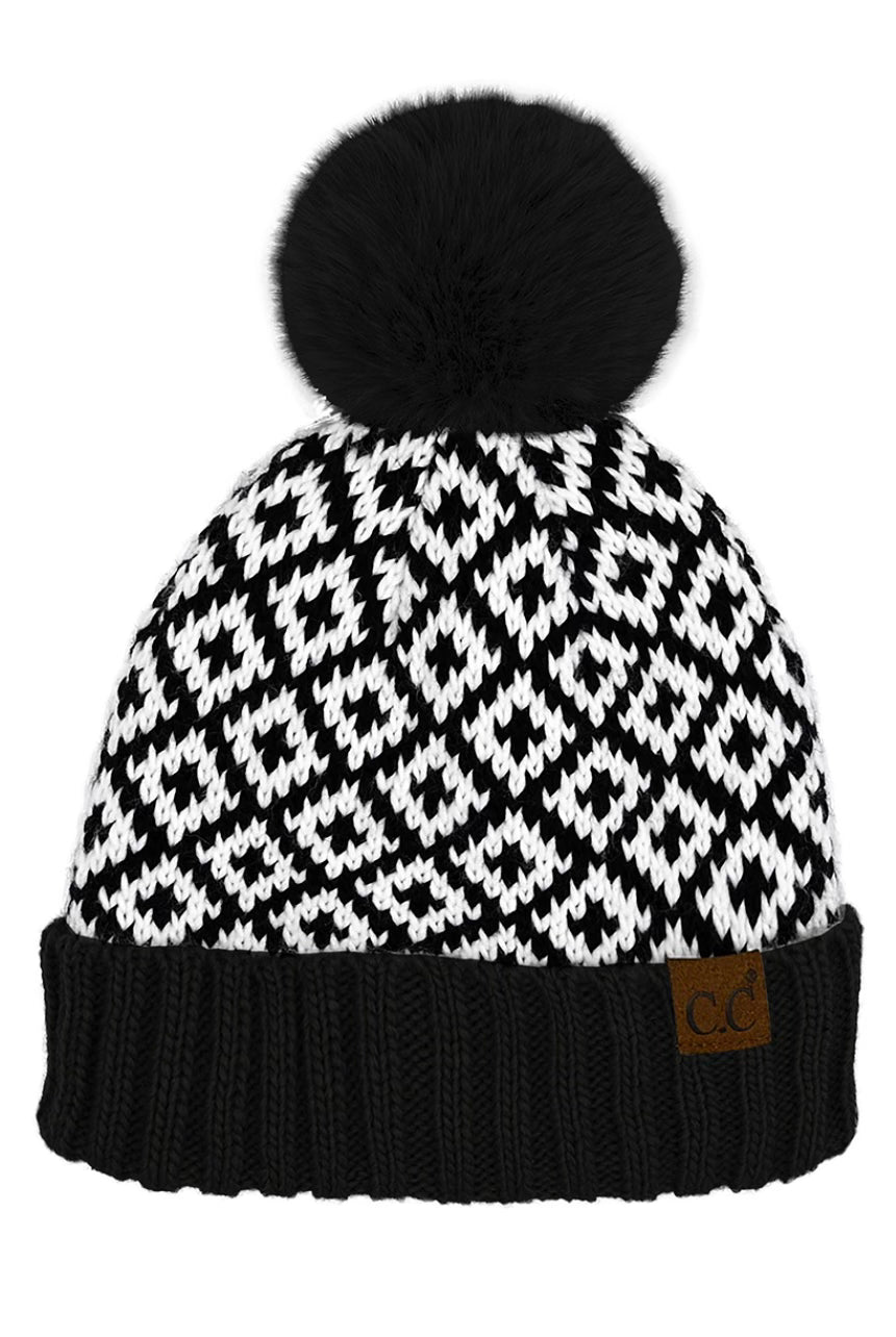 CC Diamond Pom Pom Beanie- Multiple Options-Hats-Joia HTE-0022-Anna Kaytes Boutique, Women's Fashion Boutique in Grinnell, Iowa