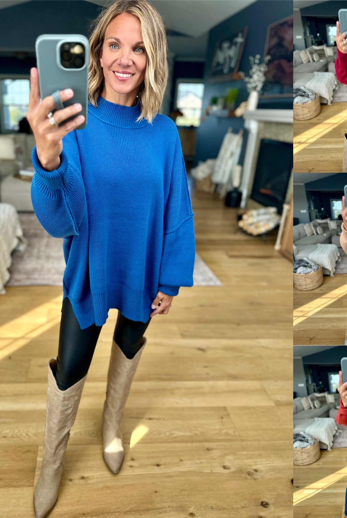 The Jaymes Mockneck Oversized Sweater-zenana-Anna Kaytes Boutique, Women's Fashion Boutique in Grinnell, Iowa