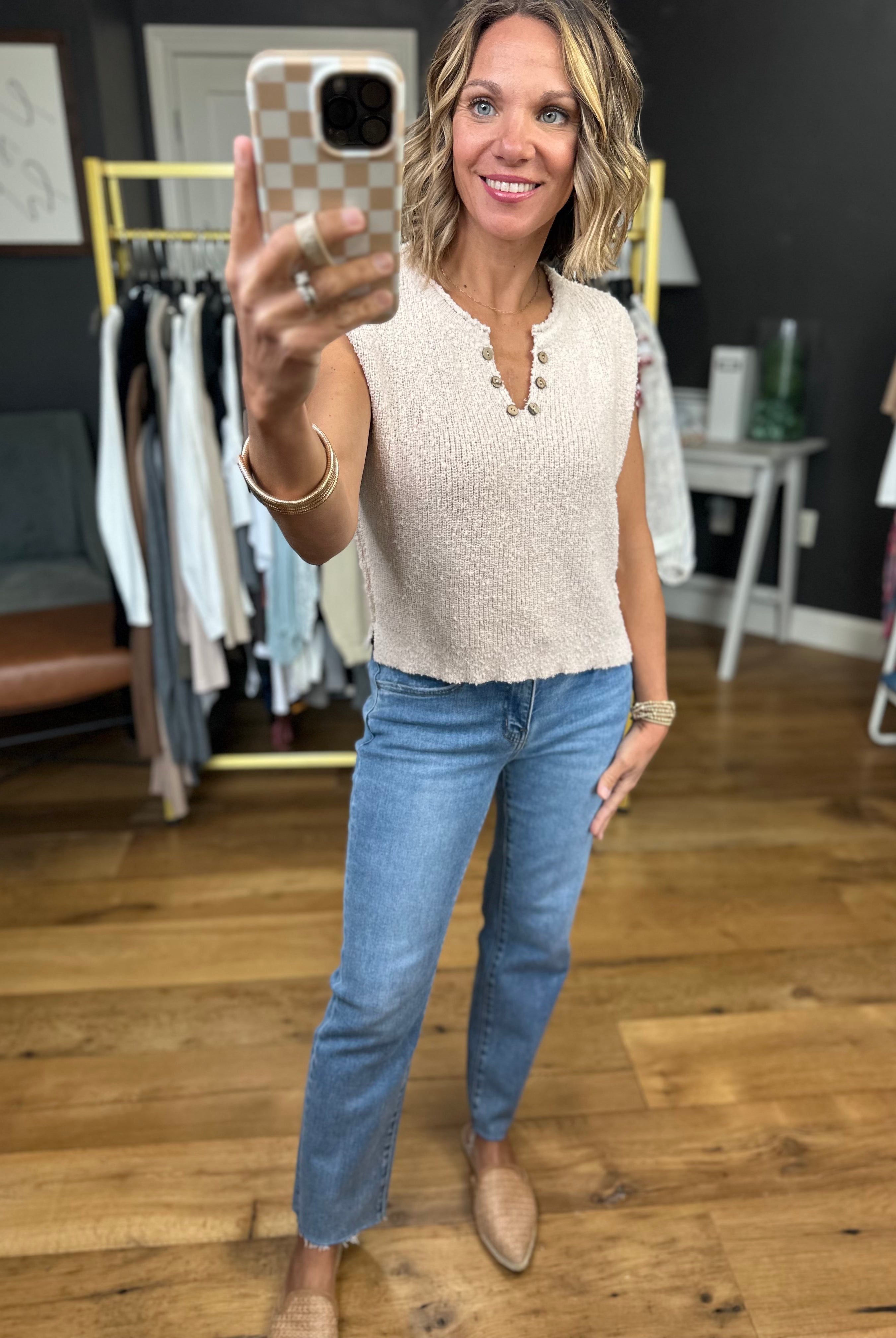 Chase You Down Knit Top - Champagne-La Miel-Anna Kaytes Boutique, Women's Fashion Boutique in Grinnell, Iowa