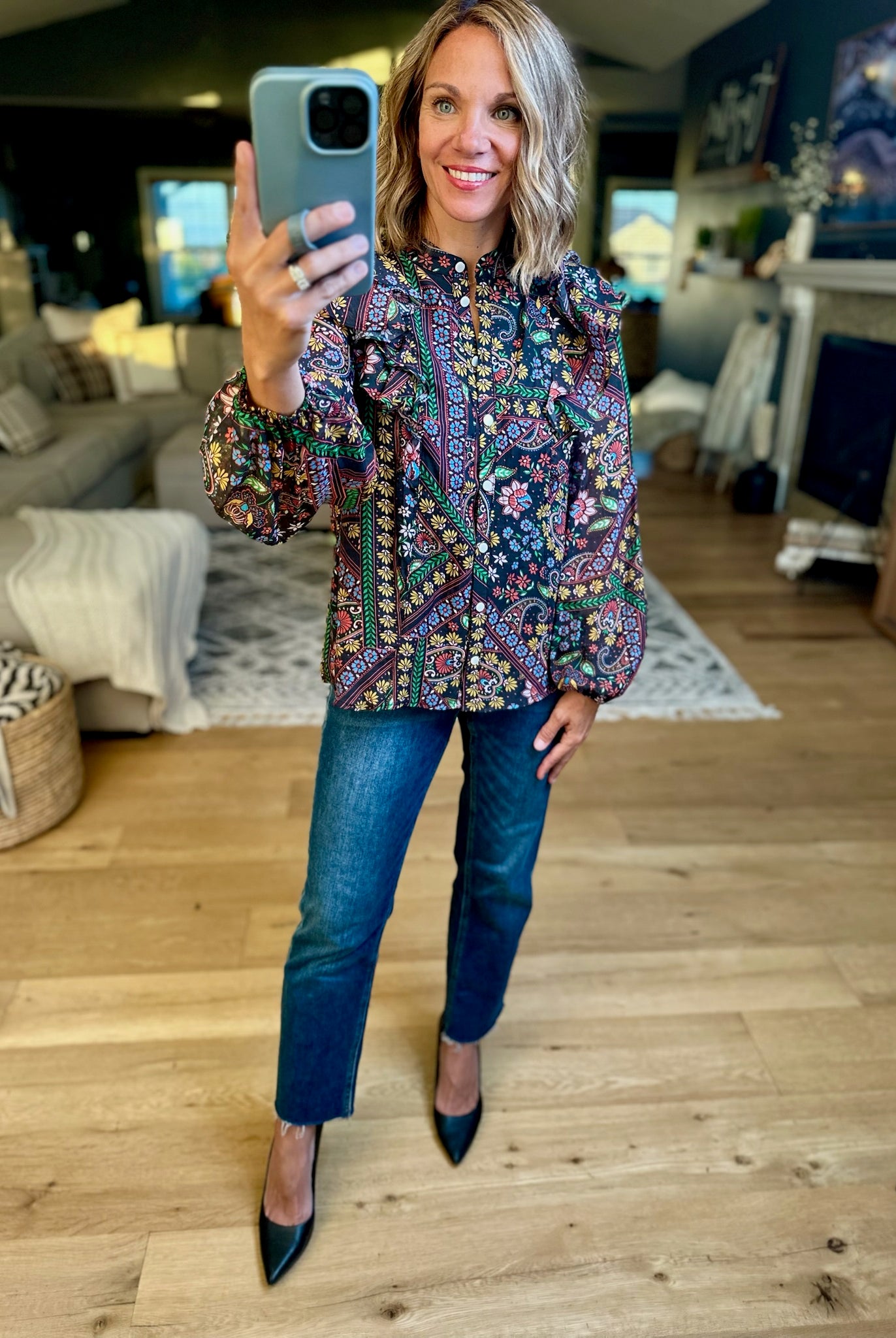 Moving Through Fall Button-Down Top-Fate-Anna Kaytes Boutique, Women's Fashion Boutique in Grinnell, Iowa