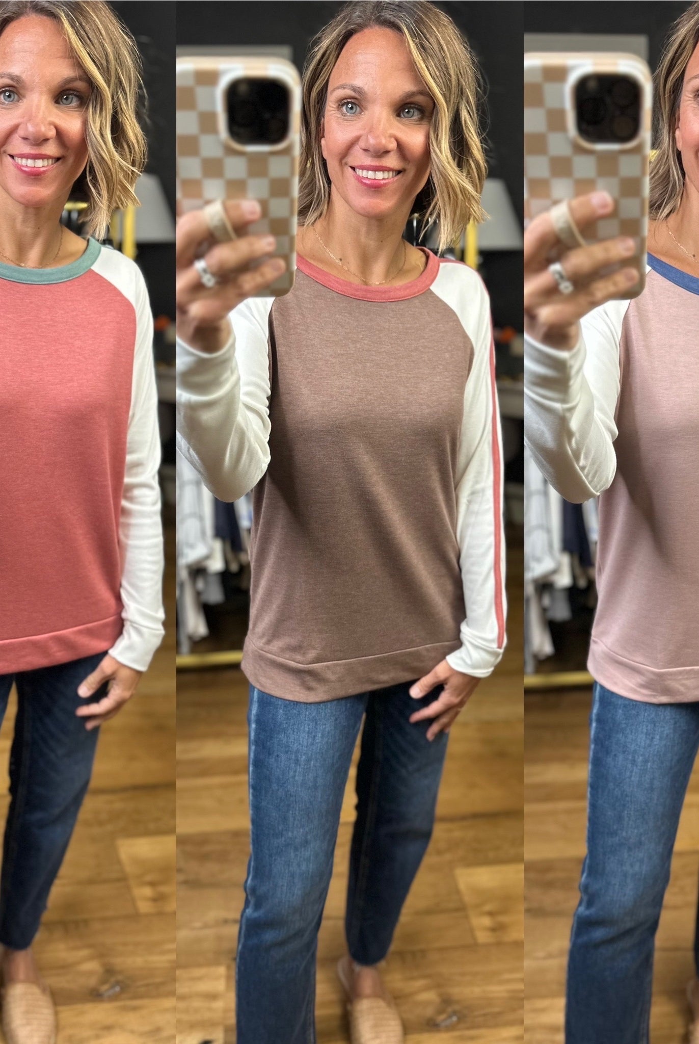 Sure Thing Color Block Long Sleeve Top - Multiple Options-Staccato-Anna Kaytes Boutique, Women's Fashion Boutique in Grinnell, Iowa