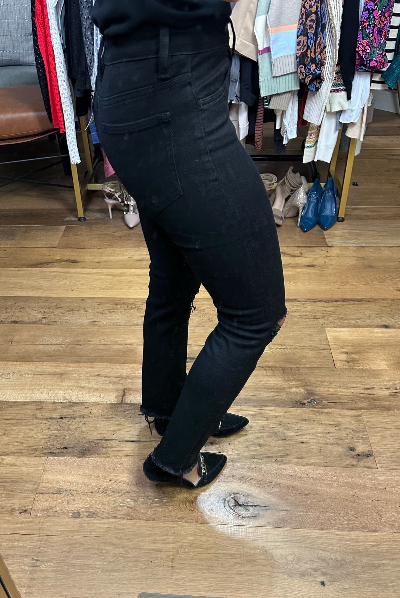 The Haley High-Rise Slim Straight Stretch Denim-Jeans-Vervet T5315-Anna Kaytes Boutique, Women's Fashion Boutique in Grinnell, Iowa
