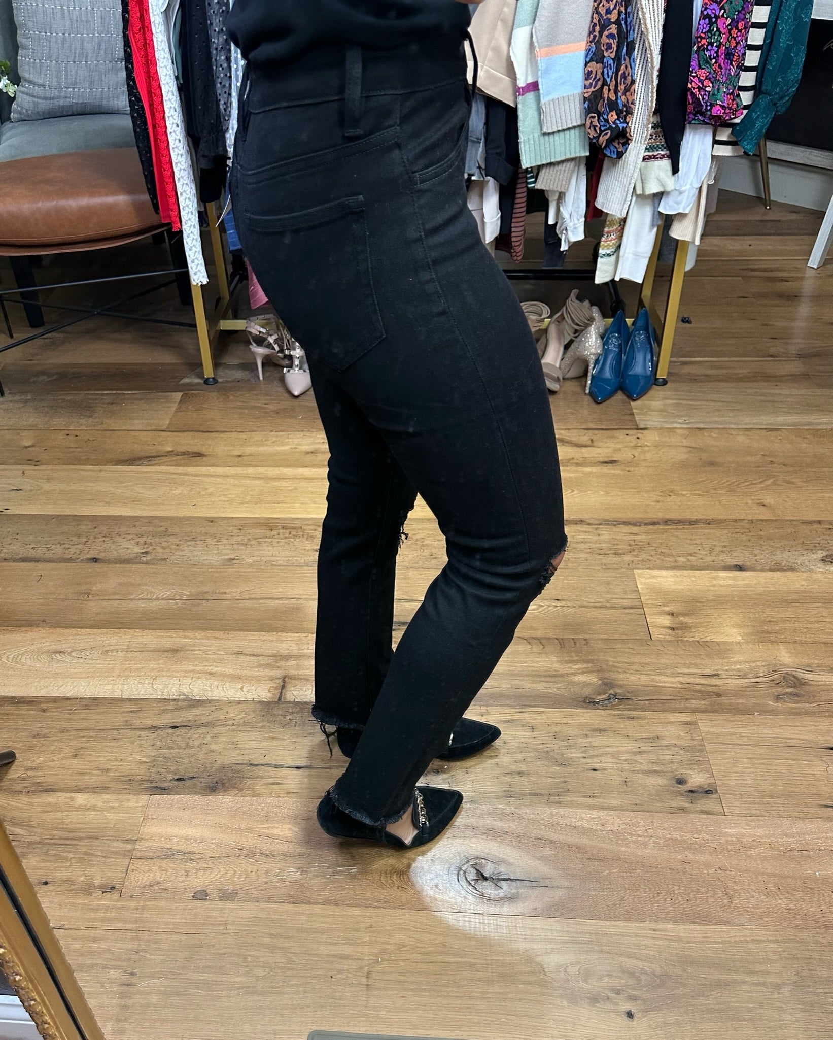 The Haley High-Rise Slim Straight Stretch Denim-Jeans-Vervet T5315-Anna Kaytes Boutique, Women's Fashion Boutique in Grinnell, Iowa