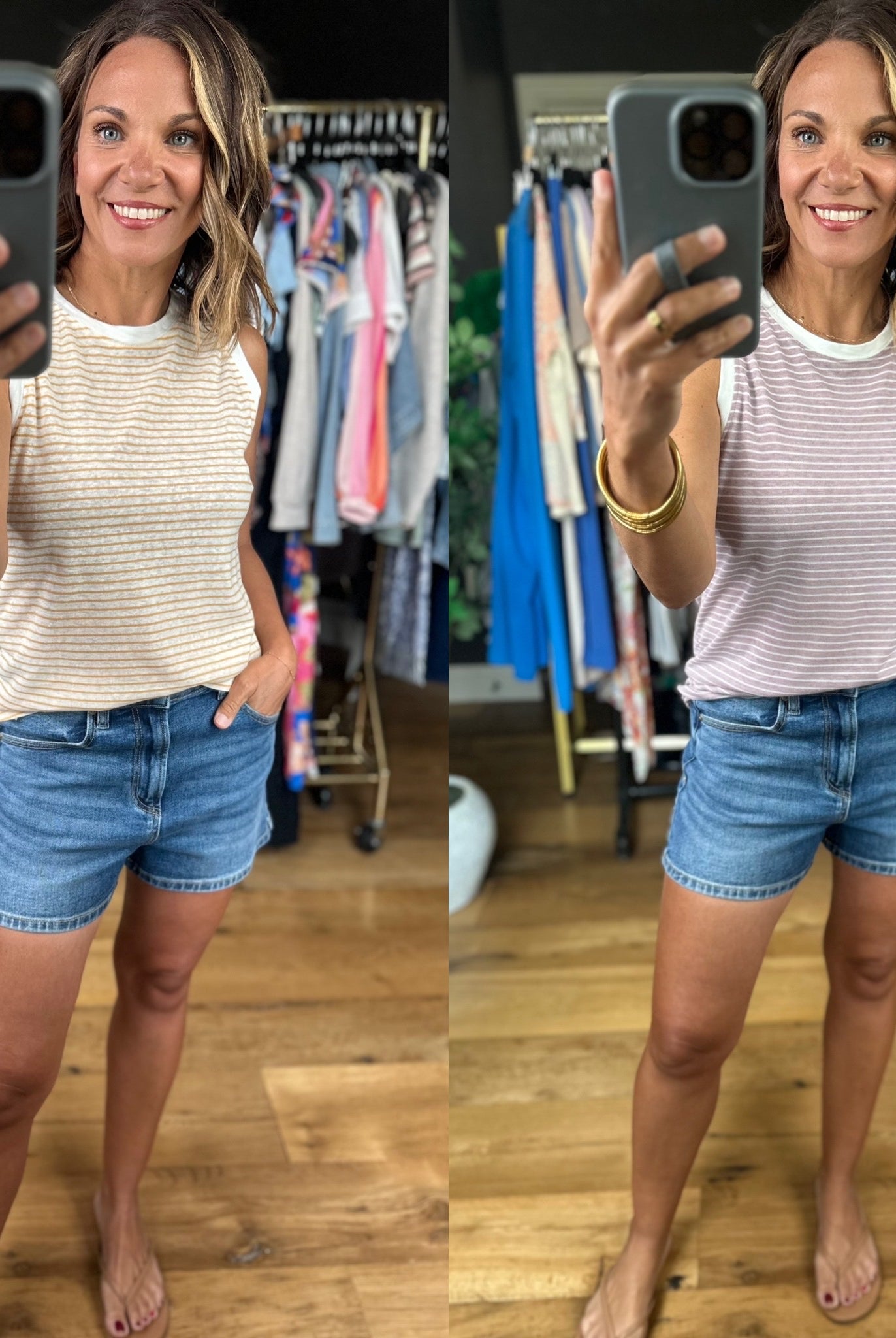 Seeking Sunshine Striped Tank-Sleeveless-Staccato-Anna Kaytes Boutique, Women's Fashion Boutique in Grinnell, Iowa