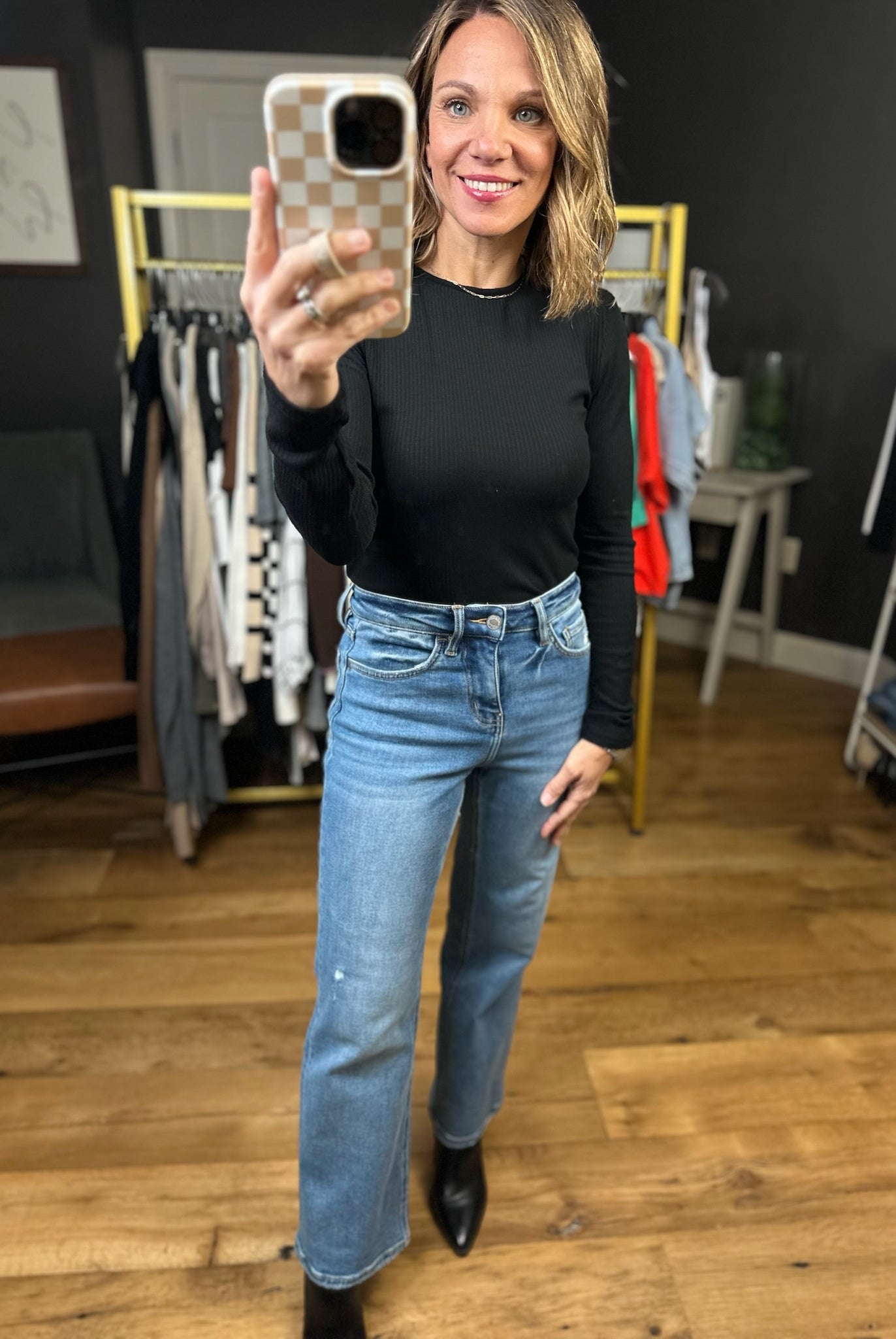 The Miley High Rise Ankle Slim Wide Leg Denim-Vervet-Anna Kaytes Boutique, Women's Fashion Boutique in Grinnell, Iowa