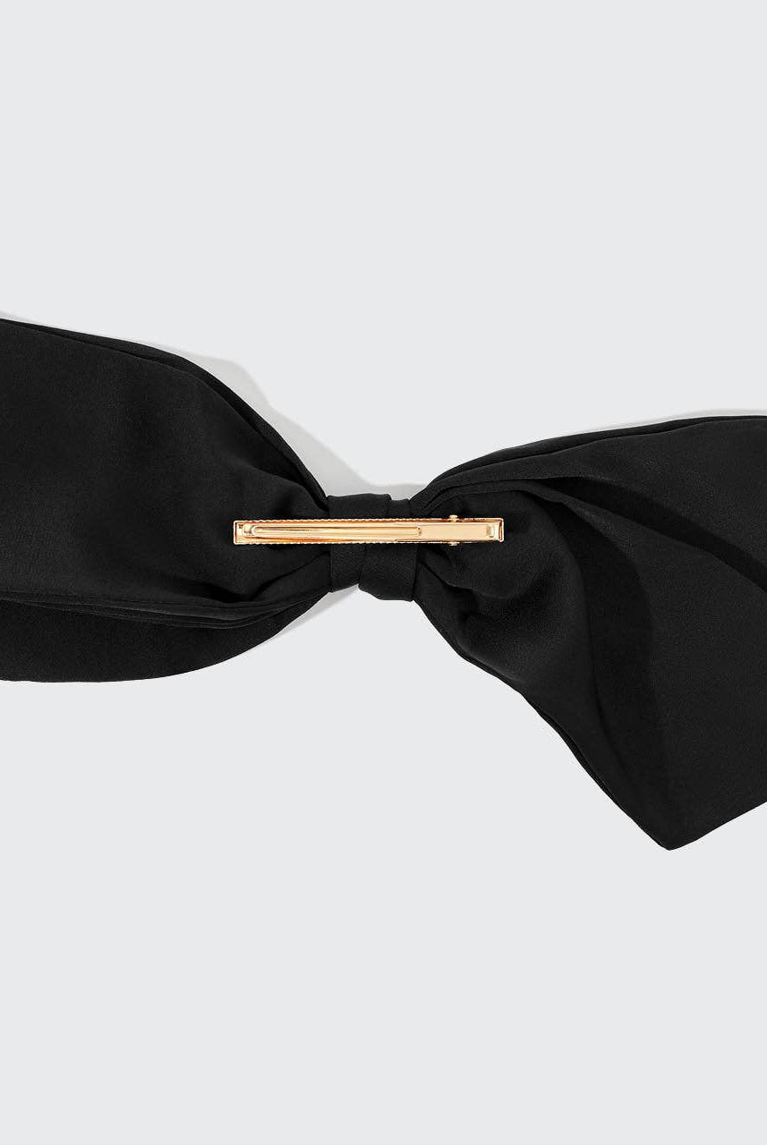 Recycled Fabric Bow Hair Clip 1pc- Black-KITSCH-Anna Kaytes Boutique, Women's Fashion Boutique in Grinnell, Iowa