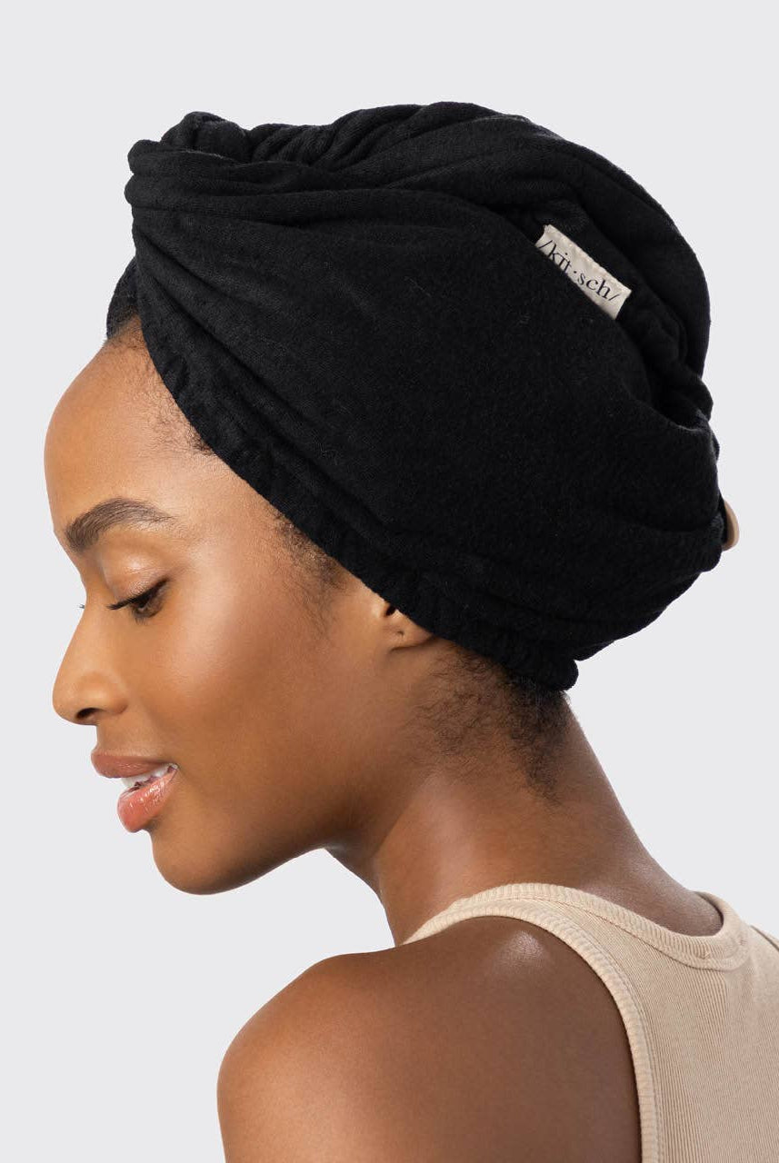 Quick Dry Hair Towel - Eco Black-KITSCH-Anna Kaytes Boutique, Women's Fashion Boutique in Grinnell, Iowa