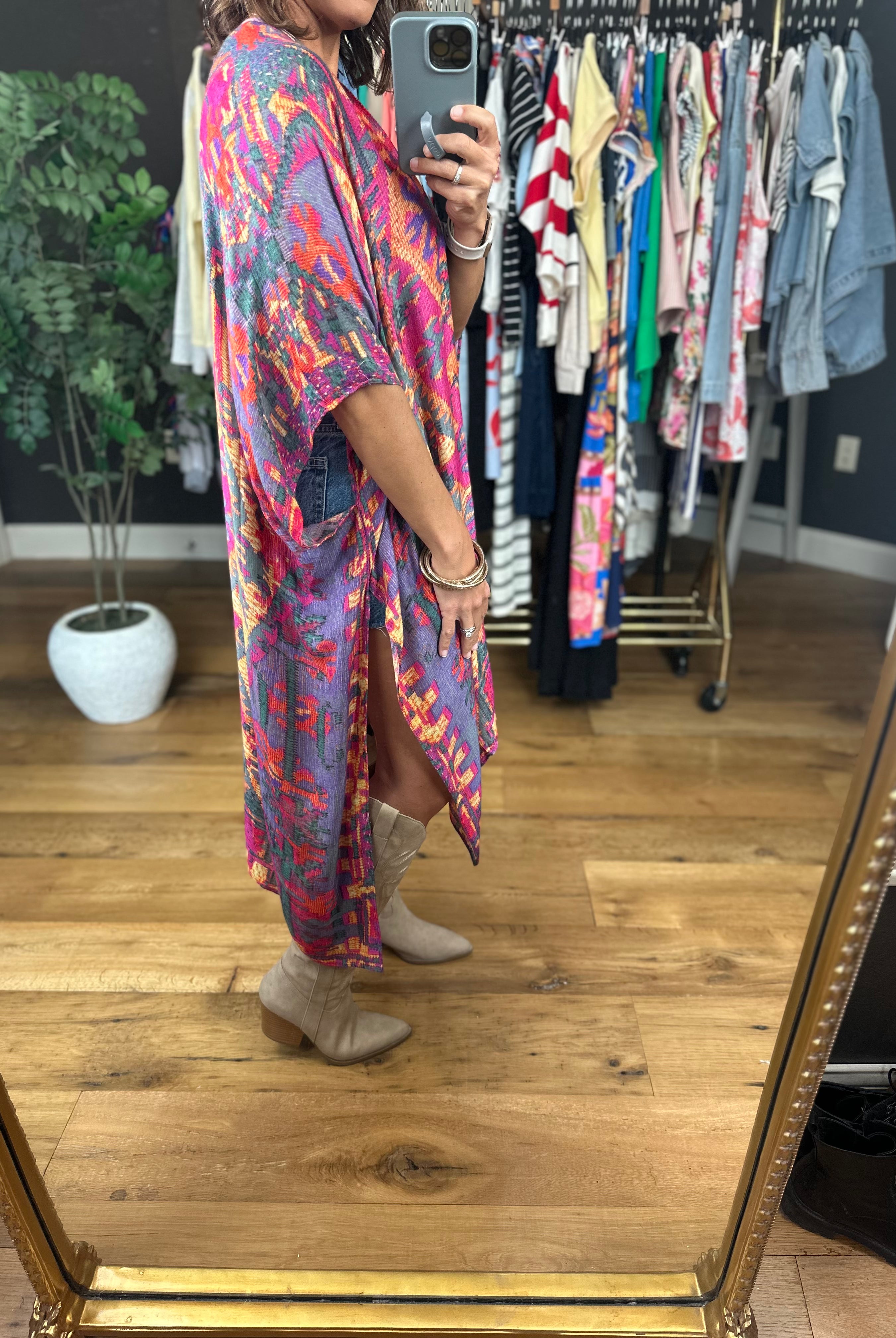 Right Here In Paradise Kimono - Multi-Urbanista-Anna Kaytes Boutique, Women's Fashion Boutique in Grinnell, Iowa