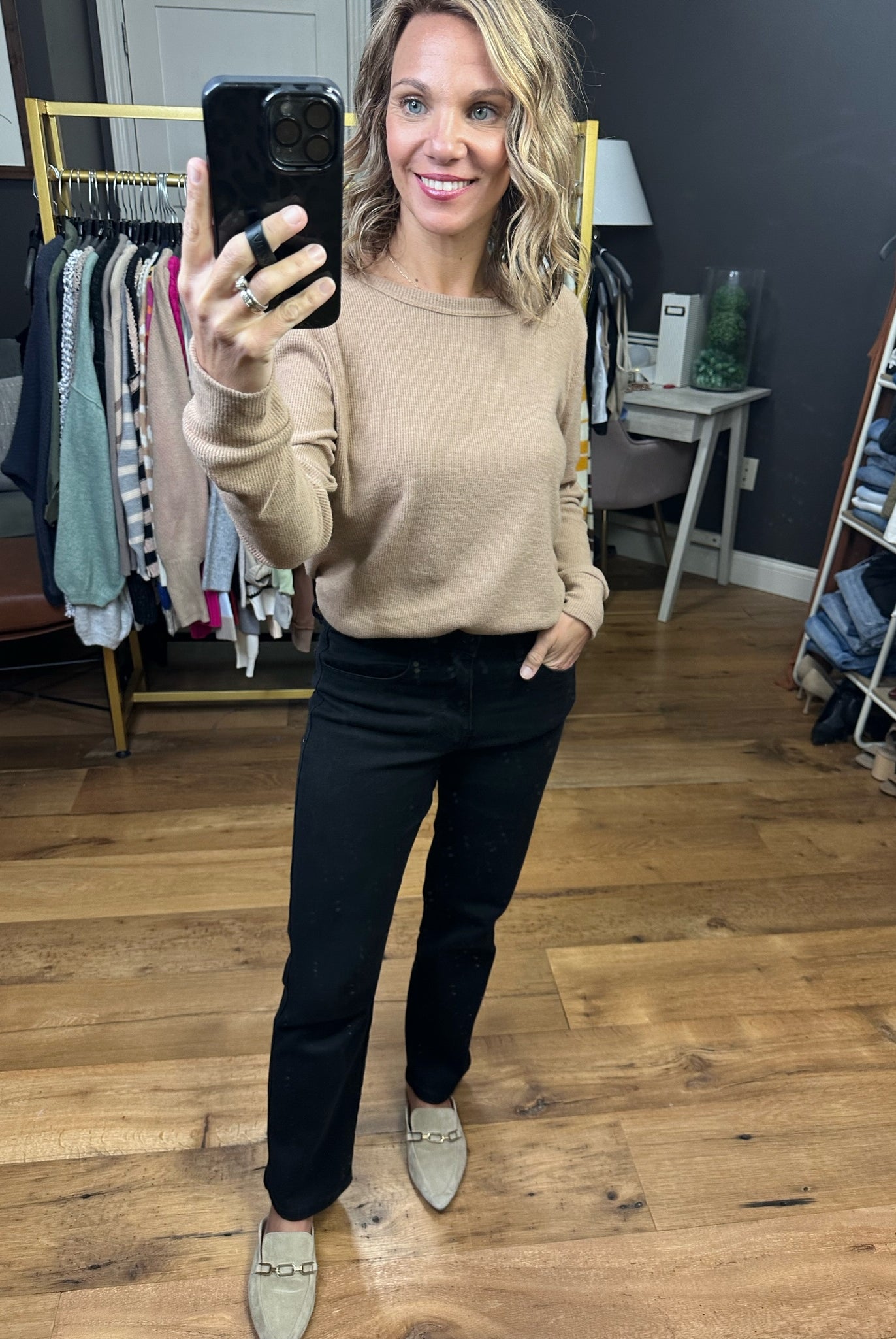 The Audrey High-Rise Ankle Straight Denim - Black-Jeans-Vervet T5895-Anna Kaytes Boutique, Women's Fashion Boutique in Grinnell, Iowa