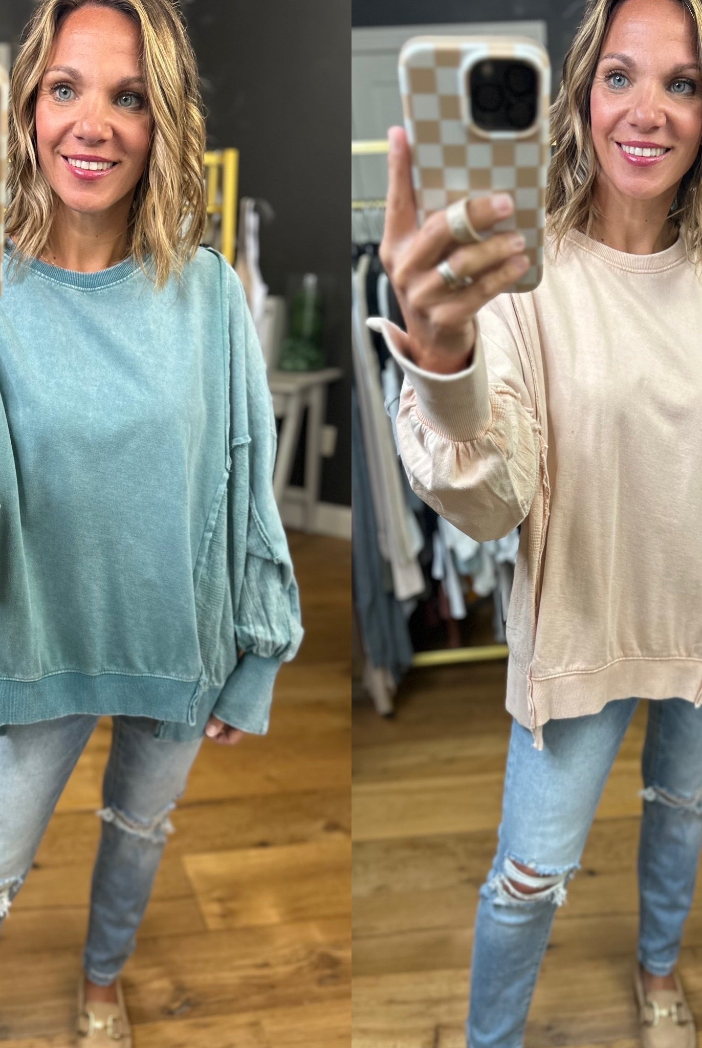Like The Last Time Textured Dolman Sleeve Crew - Multiple Options-Easel-Anna Kaytes Boutique, Women's Fashion Boutique in Grinnell, Iowa