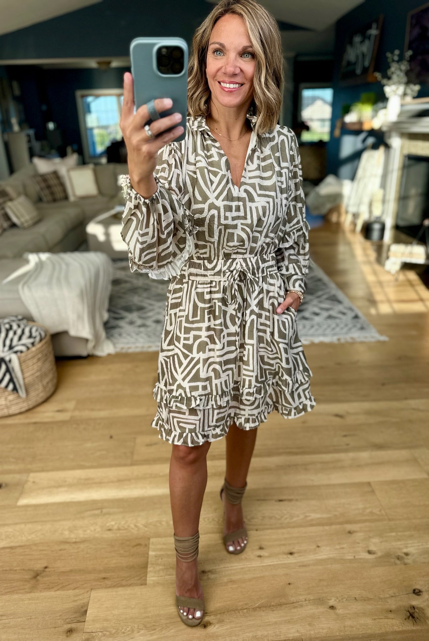 Curious Minds Patterned Dress-THNL-Anna Kaytes Boutique, Women's Fashion Boutique in Grinnell, Iowa