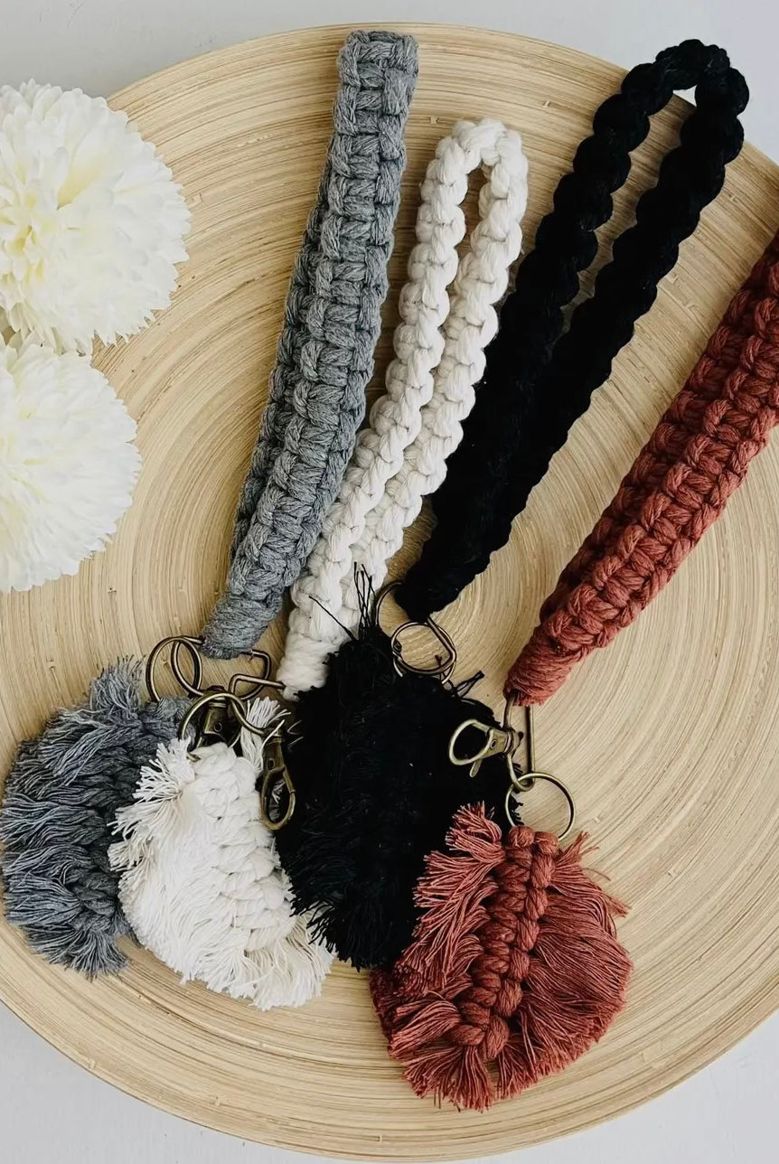 Boho Macrame Wristlet Keychain- Multiple Options-Keychains-Anna Kaytes Boutique-Anna Kaytes Boutique, Women's Fashion Boutique in Grinnell, Iowa