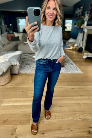 The Georgia High-Rise Ankle Mini Bootcut Denim-Loveret-Anna Kaytes Boutique, Women's Fashion Boutique in Grinnell, Iowa