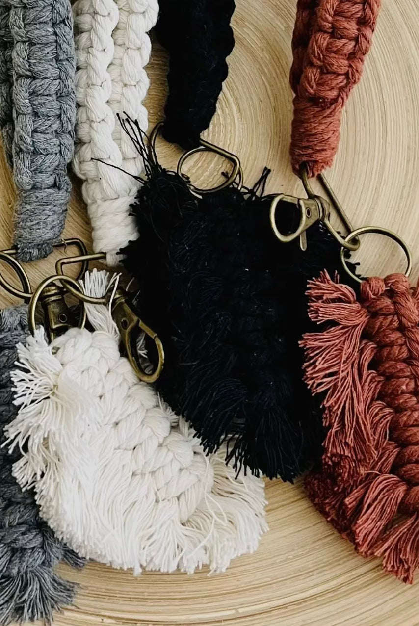 Boho Macrame Wristlet Keychain- Multiple Options-Keychains-Anna Kaytes Boutique-Anna Kaytes Boutique, Women's Fashion Boutique in Grinnell, Iowa
