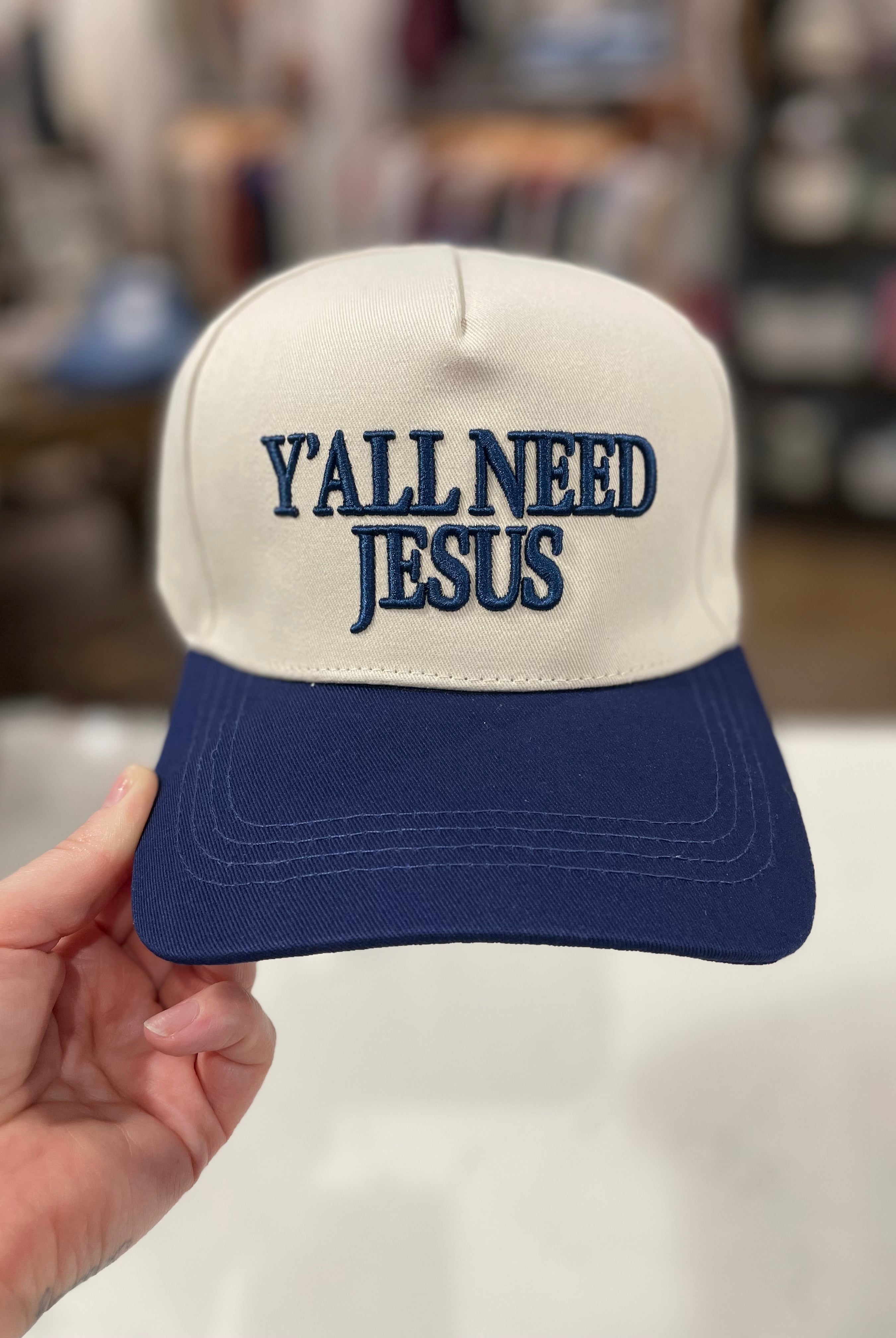 Y'all Need Jesus Baseball Cap-Hats-Zenana-Anna Kaytes Boutique, Women's Fashion Boutique in Grinnell, Iowa