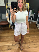 Any Way Possible High-Waisted Paper Bag Shorts - Lavender-Shorts-Skies Are Blue 93928-Anna Kaytes Boutique, Women's Fashion Boutique in Grinnell, Iowa