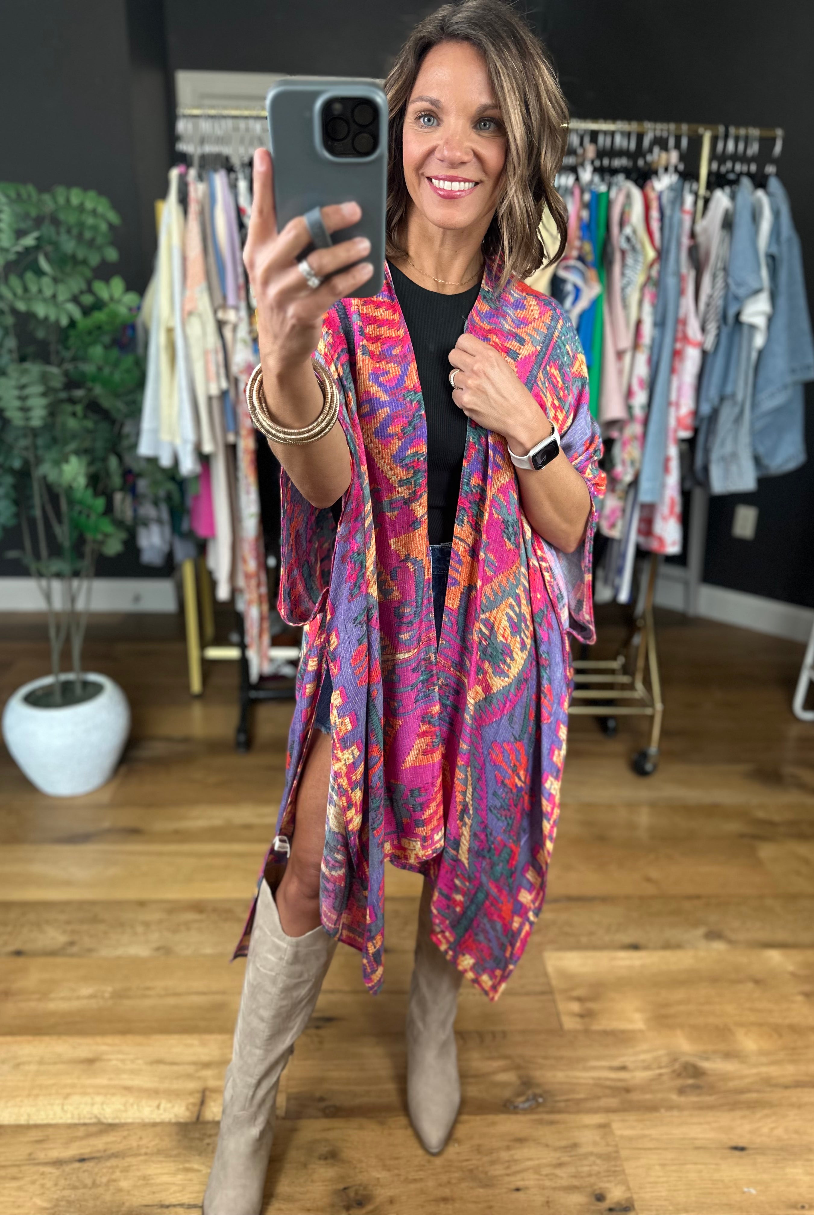 Right Here In Paradise Kimono - Multi-Urbanista-Anna Kaytes Boutique, Women's Fashion Boutique in Grinnell, Iowa
