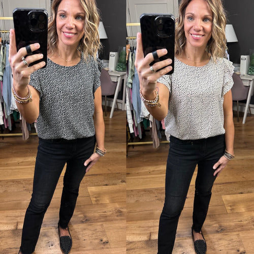Halfway There Flutter Sleeve Top - Multiple Options-Les Amis T1024-R-Anna Kaytes Boutique, Women's Fashion Boutique in Grinnell, Iowa