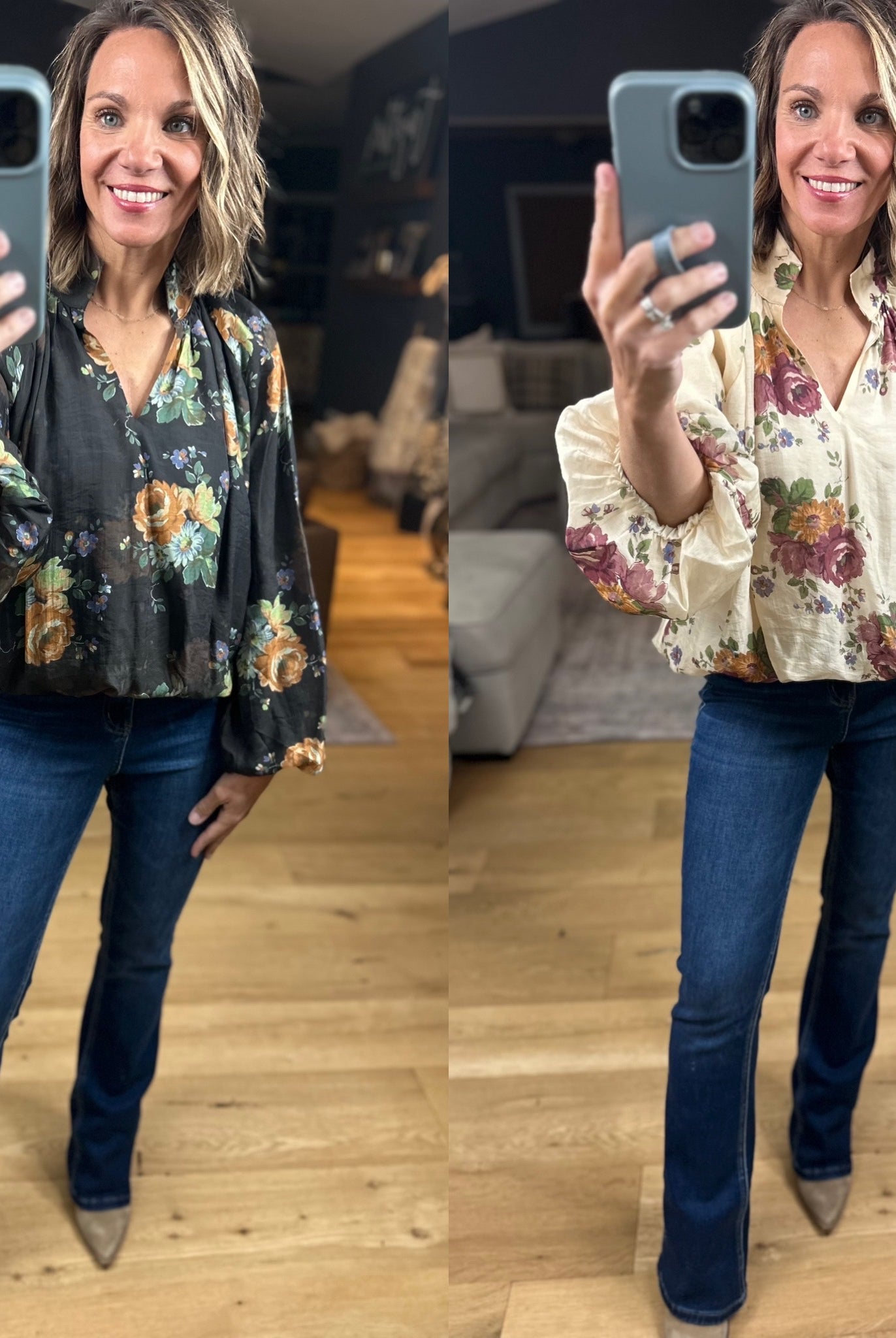 Out Of The Ordinary Floral Top-Long Sleeves-Entro-Anna Kaytes Boutique, Women's Fashion Boutique in Grinnell, Iowa