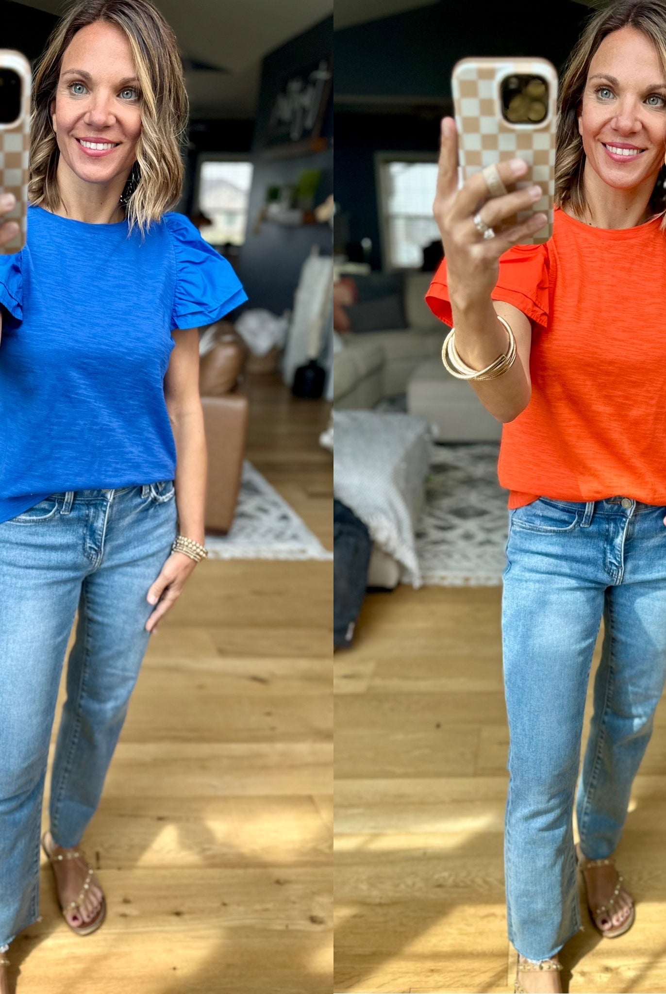 Right Back Here Flutter-Sleeve Top - Multiple Options-THML-Anna Kaytes Boutique, Women's Fashion Boutique in Grinnell, Iowa