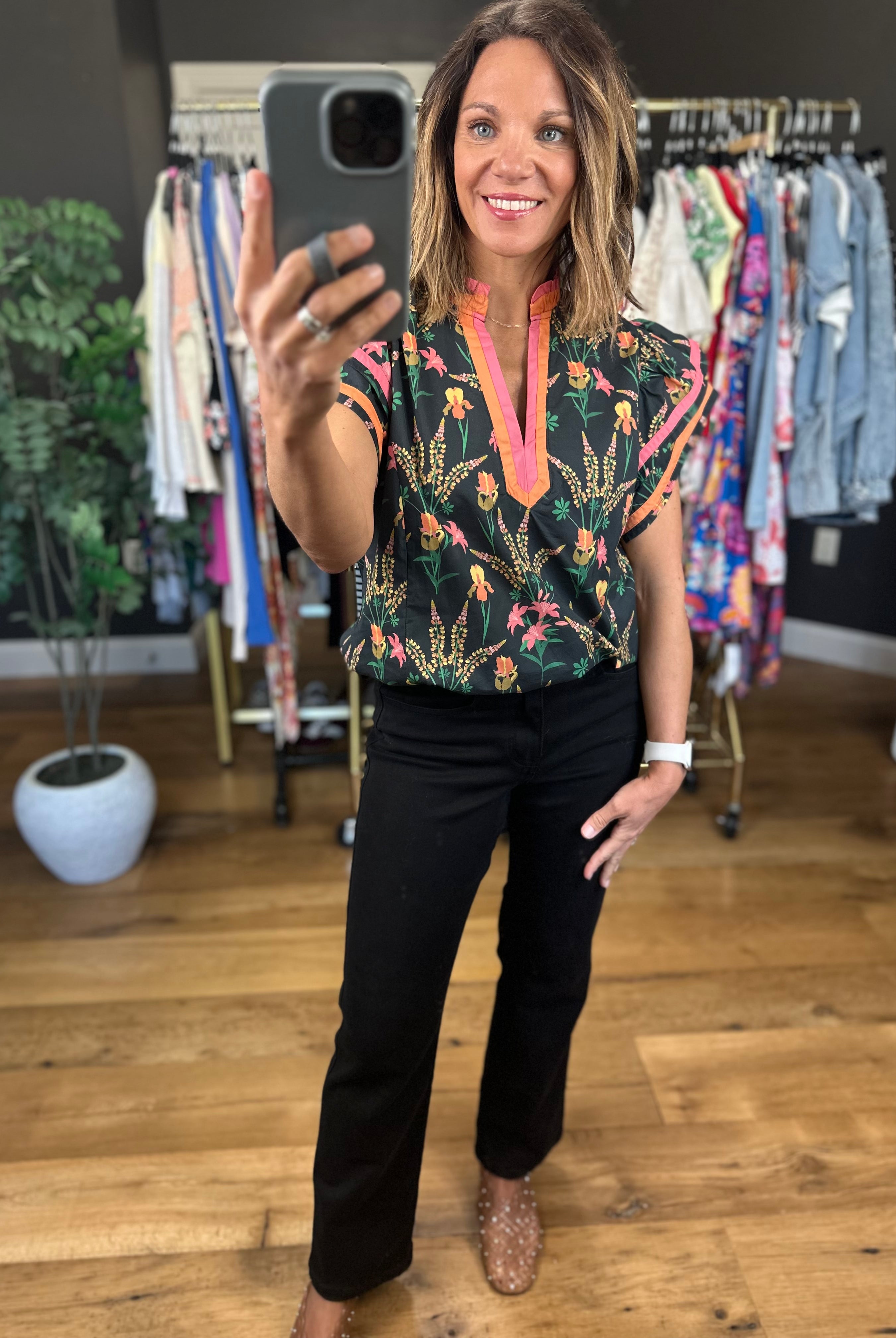 Extra Feelings Floral Top-Short Sleeves-Umgee-Anna Kaytes Boutique, Women's Fashion Boutique in Grinnell, Iowa