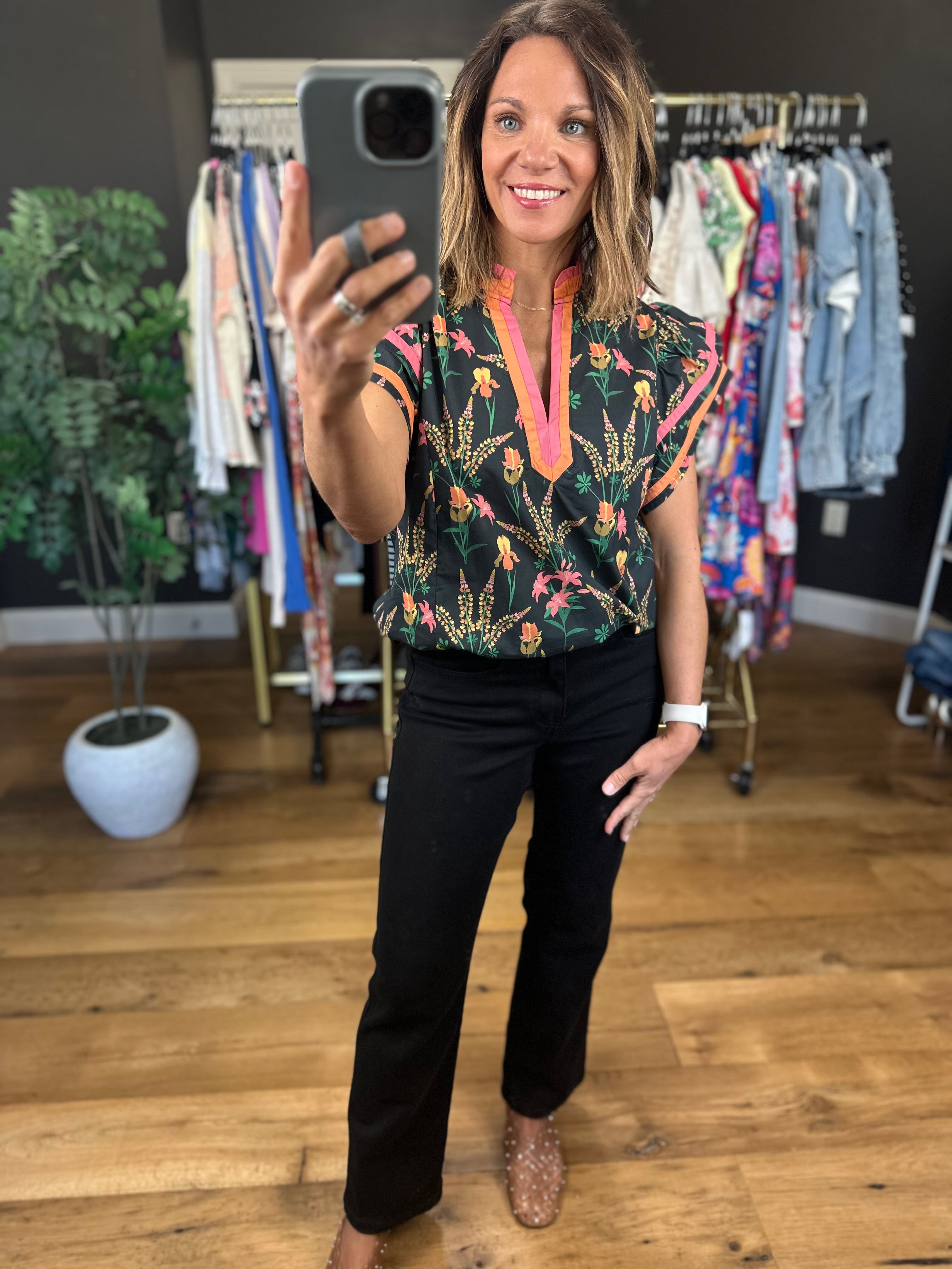 Extra Feelings Floral Top-Short Sleeves-Umgee-Anna Kaytes Boutique, Women's Fashion Boutique in Grinnell, Iowa