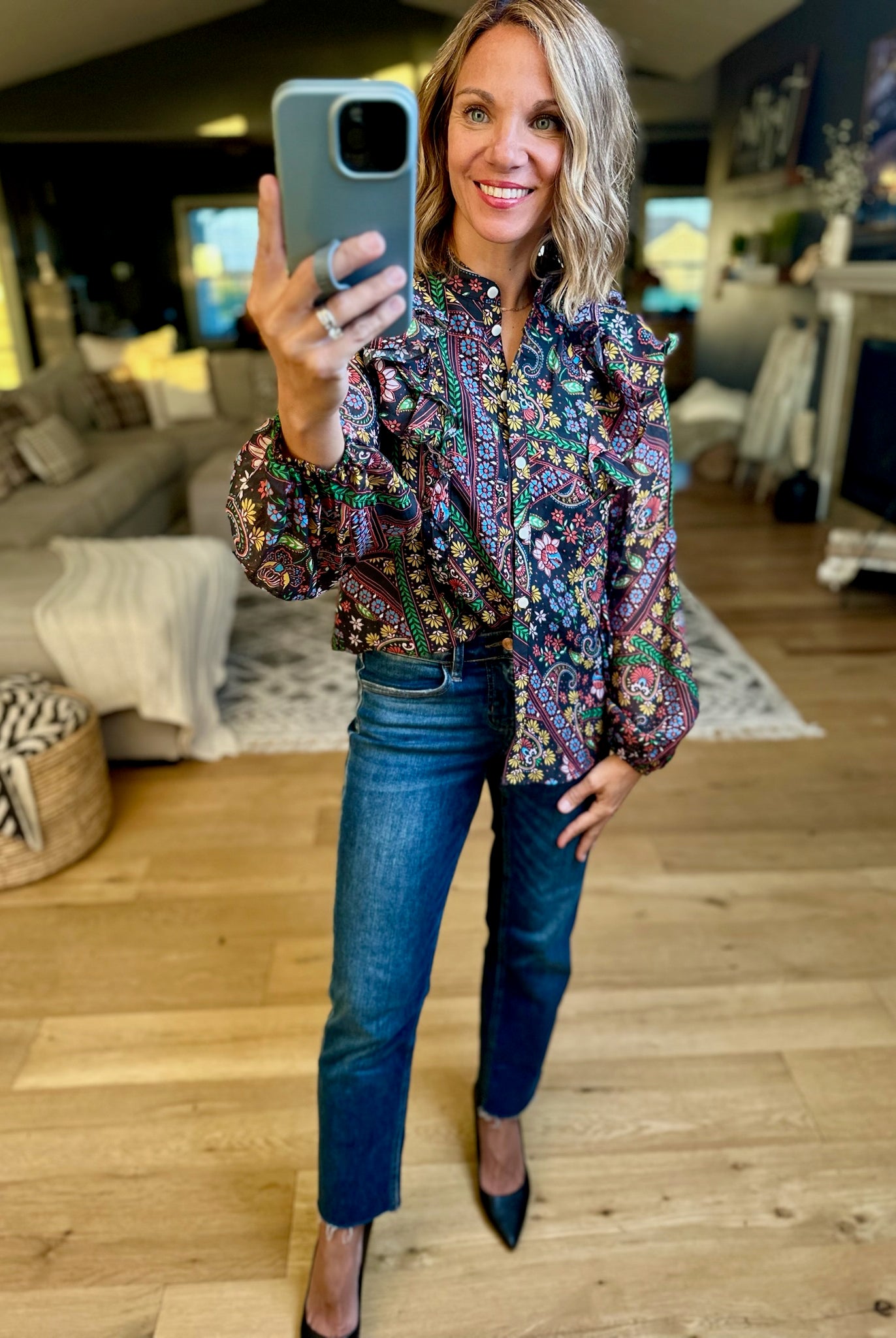 Moving Through Fall Button-Down Top-Fate-Anna Kaytes Boutique, Women's Fashion Boutique in Grinnell, Iowa