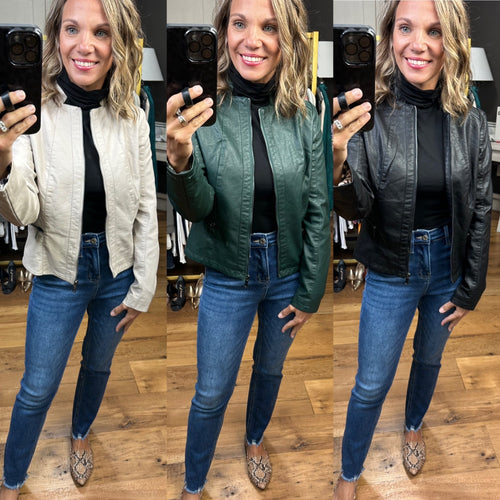 Down The Road Moto Faux-Leather Jacket - Multiple Options-Coalition LA L16OF2-Anna Kaytes Boutique, Women's Fashion Boutique in Grinnell, Iowa