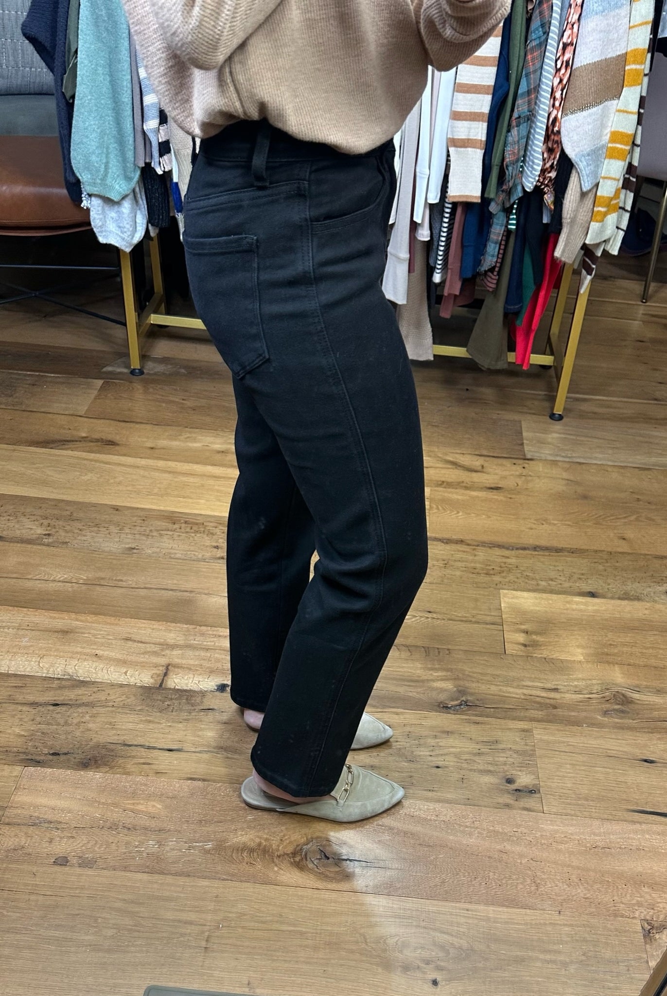 The Audrey High-Rise Ankle Straight Denim - Black-Jeans-Vervet T5895-Anna Kaytes Boutique, Women's Fashion Boutique in Grinnell, Iowa