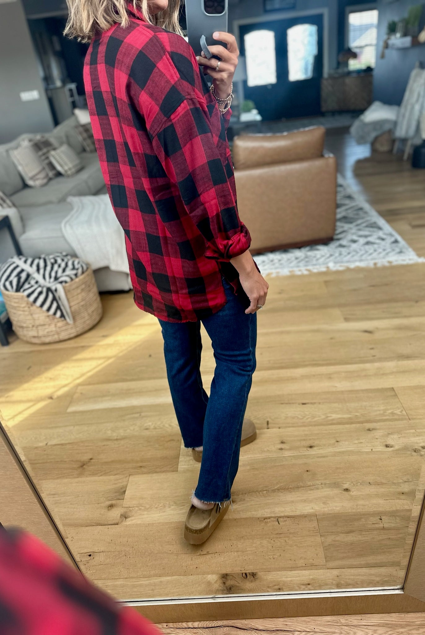 Find My Way Plaid Button-Down Top-Be Cool-Anna Kaytes Boutique, Women's Fashion Boutique in Grinnell, Iowa