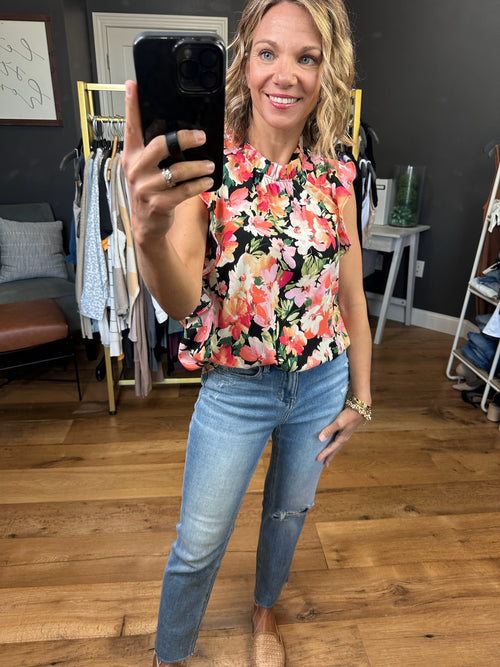 Make My Point Sleeveless Floral Top - Black-LEs Amis T1587-A-Anna Kaytes Boutique, Women's Fashion Boutique in Grinnell, Iowa