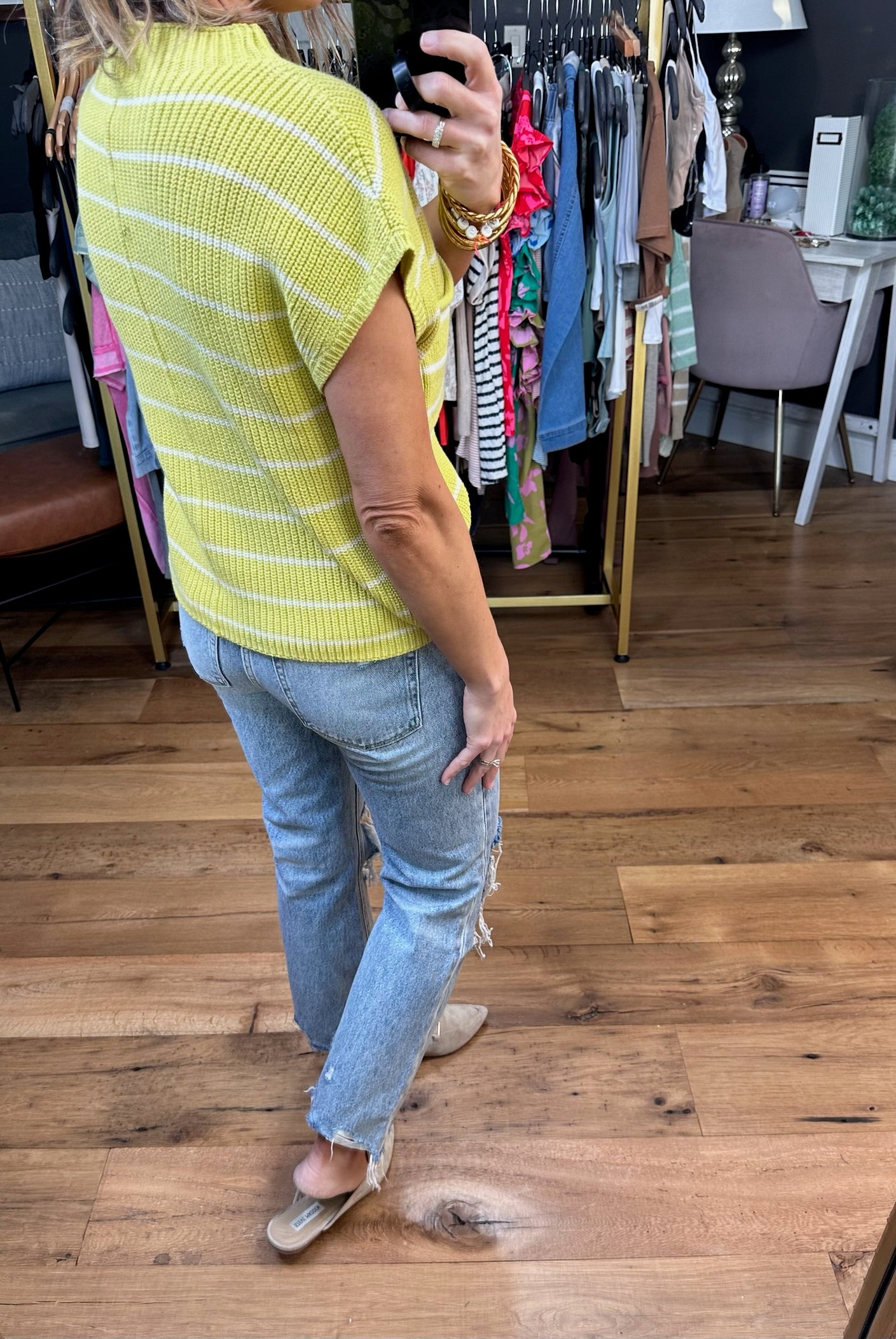 Here Comes The Sun Striped Knit Top - Multiple Options-Short Sleeves-By Together W1168-Anna Kaytes Boutique, Women's Fashion Boutique in Grinnell, Iowa