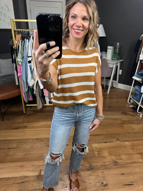 Full Of Meaning Striped Knit Top - Cinnamon/Ivory-Wishlist-Anna Kaytes Boutique, Women's Fashion Boutique in Grinnell, Iowa