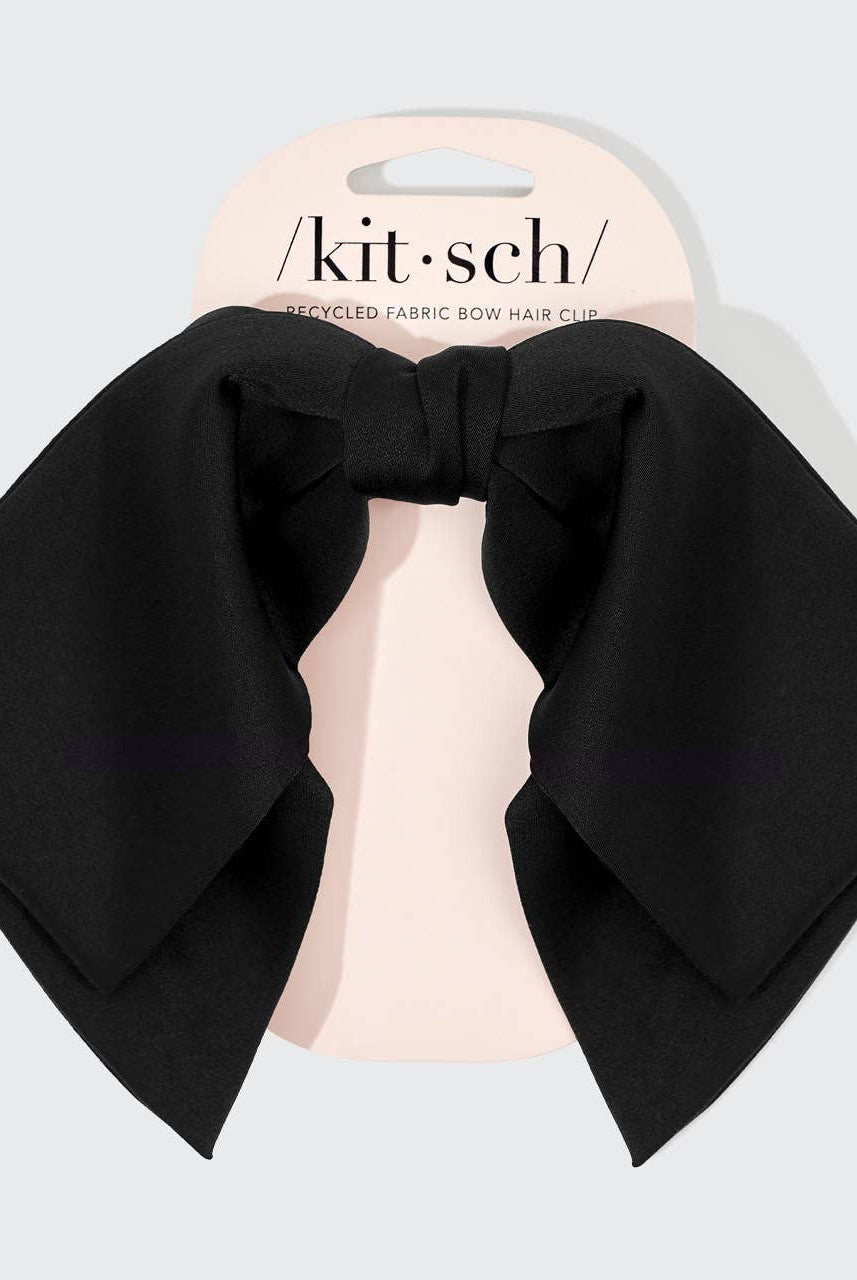 Recycled Fabric Bow Hair Clip 1pc- Black-KITSCH-Anna Kaytes Boutique, Women's Fashion Boutique in Grinnell, Iowa