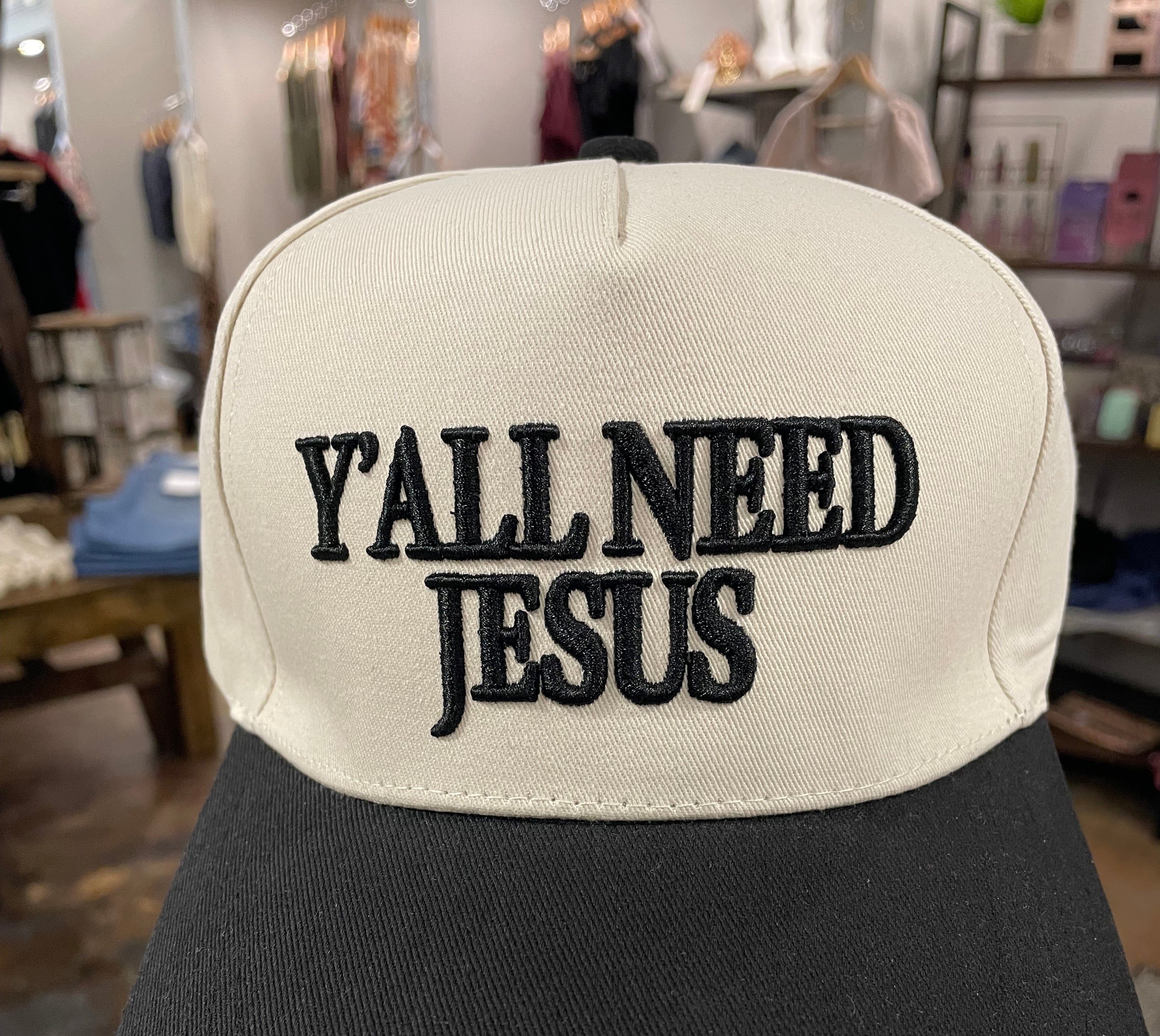Y'all Need Jesus Baseball Cap-Hats-Zenana-Anna Kaytes Boutique, Women's Fashion Boutique in Grinnell, Iowa