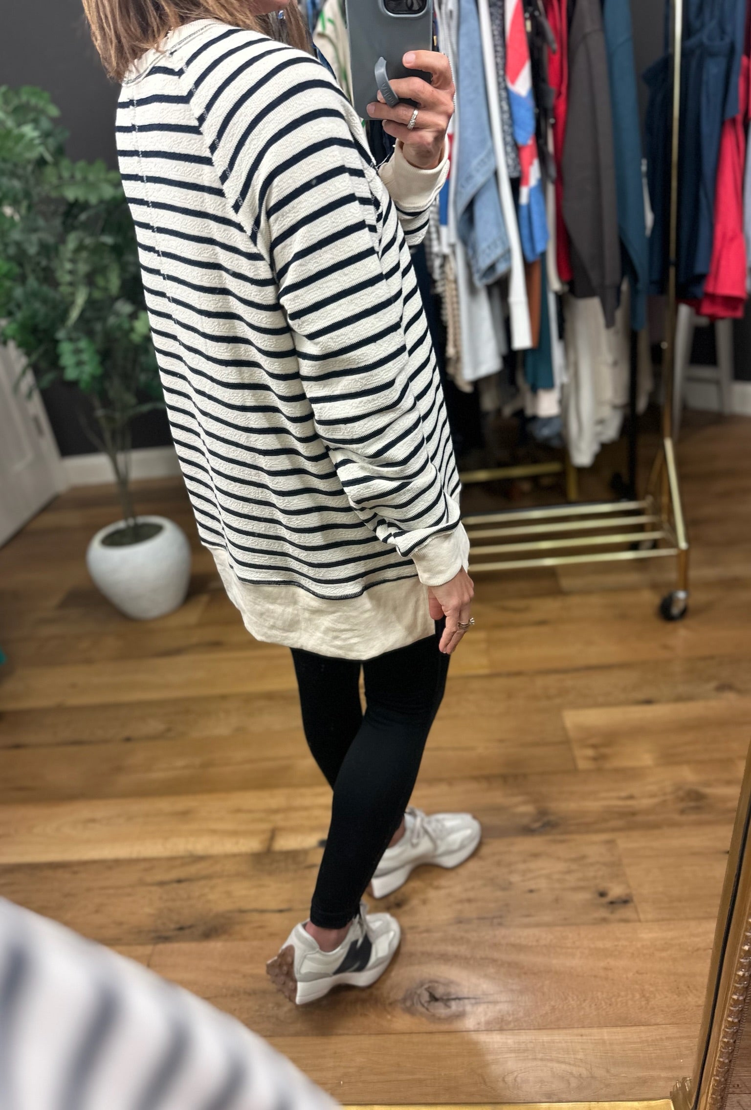 On My Mind Striped Crew-Sweaters-Wishlist-Anna Kaytes Boutique, Women's Fashion Boutique in Grinnell, Iowa