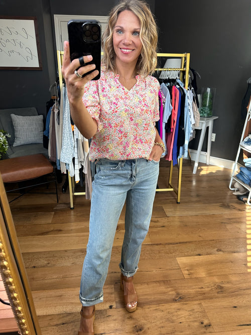 In the Meadow Floral Top - Ivory Multi-Les Amis T1213-I-Anna Kaytes Boutique, Women's Fashion Boutique in Grinnell, Iowa