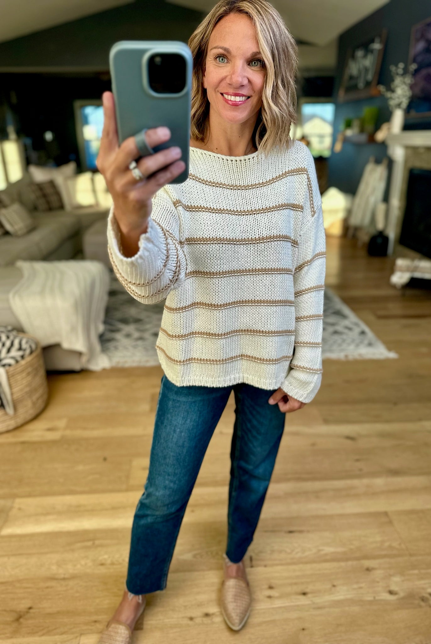 **The Way It Goes Striped Knit Sweater-Wishlist-Anna Kaytes Boutique, Women's Fashion Boutique in Grinnell, Iowa
