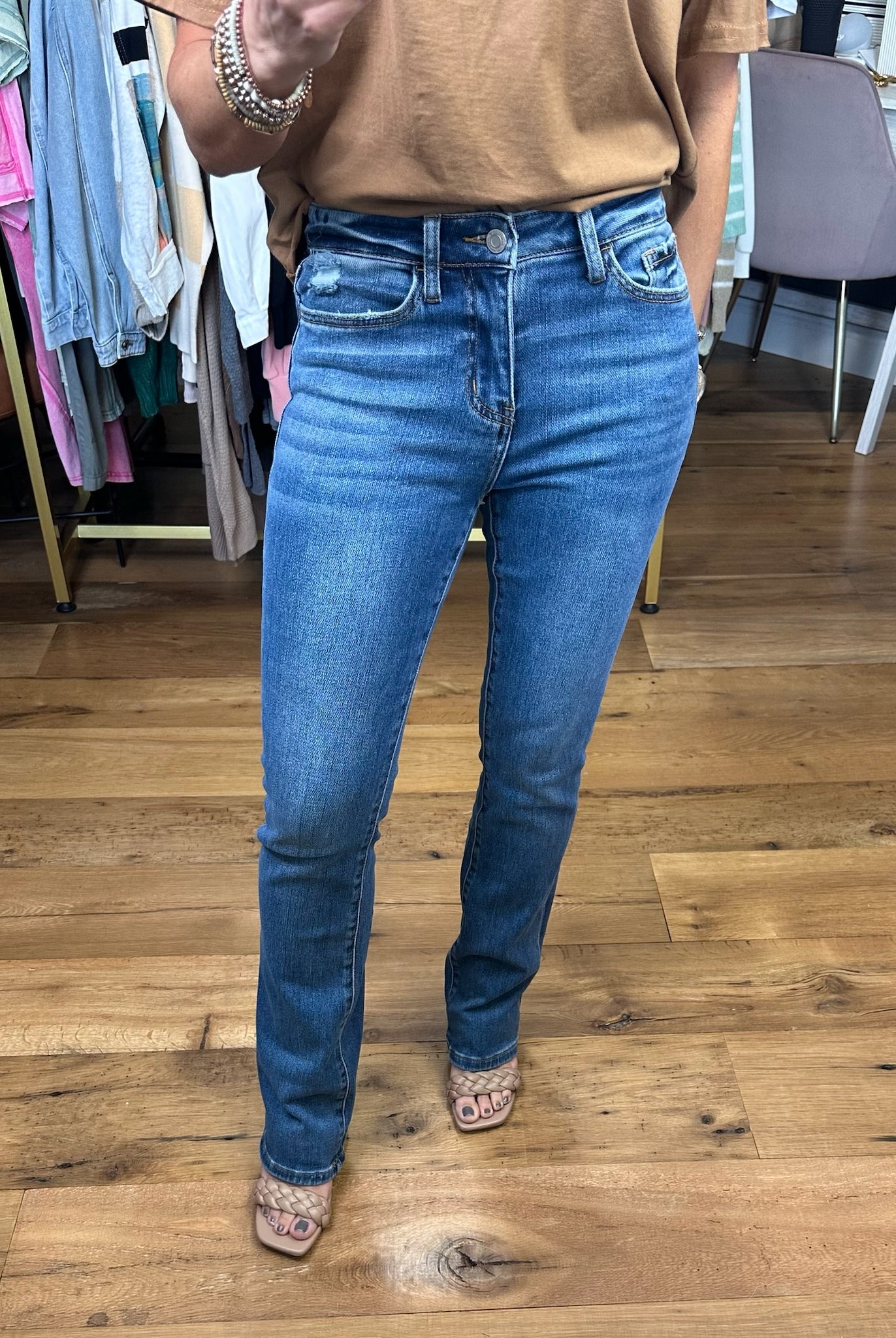 The Jayde High Rise Bootcut Denim-Jeans-Vervet V3205-Anna Kaytes Boutique, Women's Fashion Boutique in Grinnell, Iowa