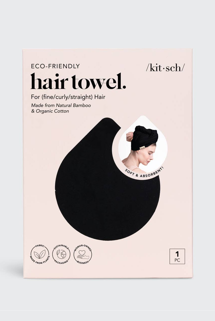Quick Dry Hair Towel - Eco Black-KITSCH-Anna Kaytes Boutique, Women's Fashion Boutique in Grinnell, Iowa