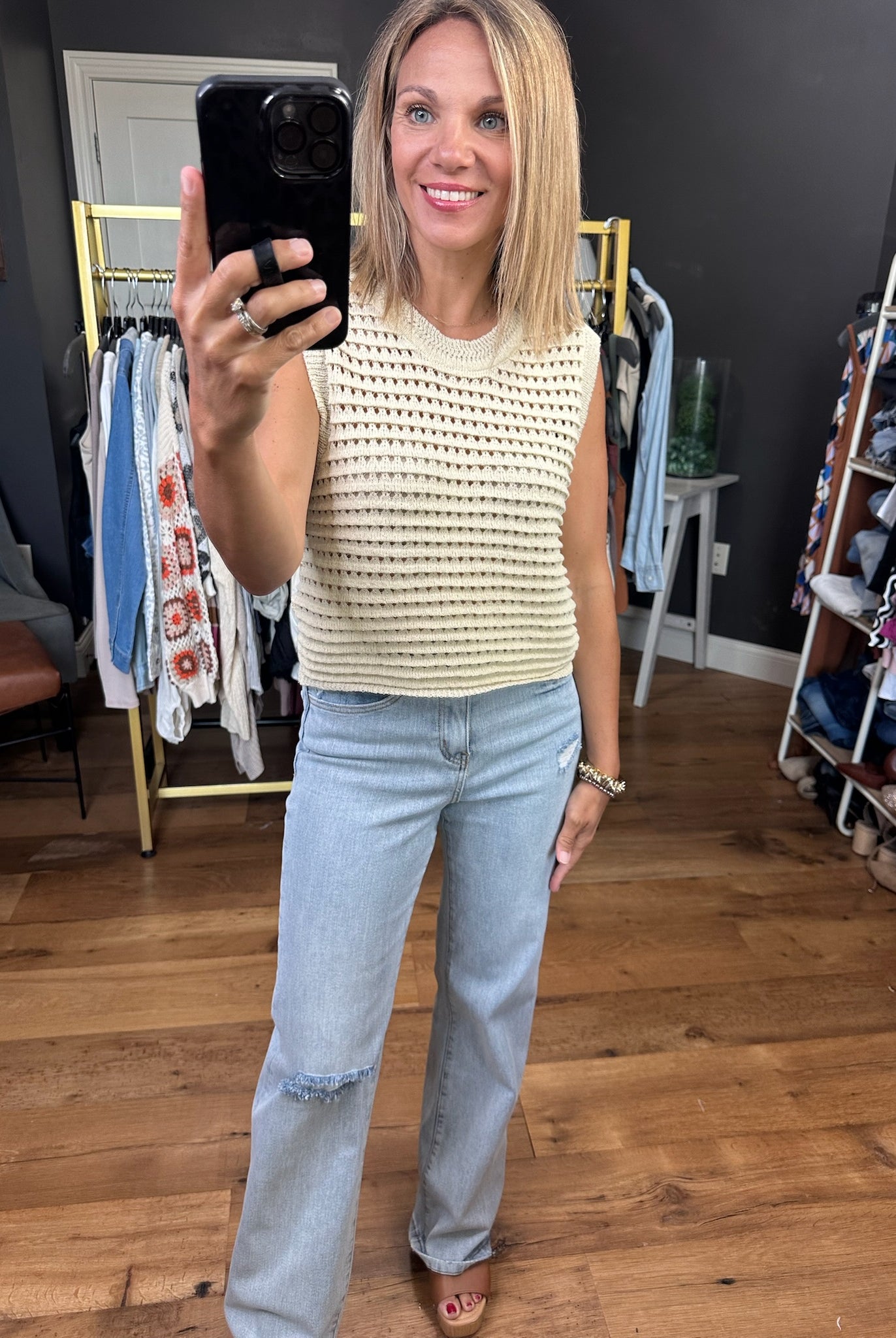 In True Comfort Crochet Knit Top - Multiple Options-Short Sleeves-By together W1459-Anna Kaytes Boutique, Women's Fashion Boutique in Grinnell, Iowa